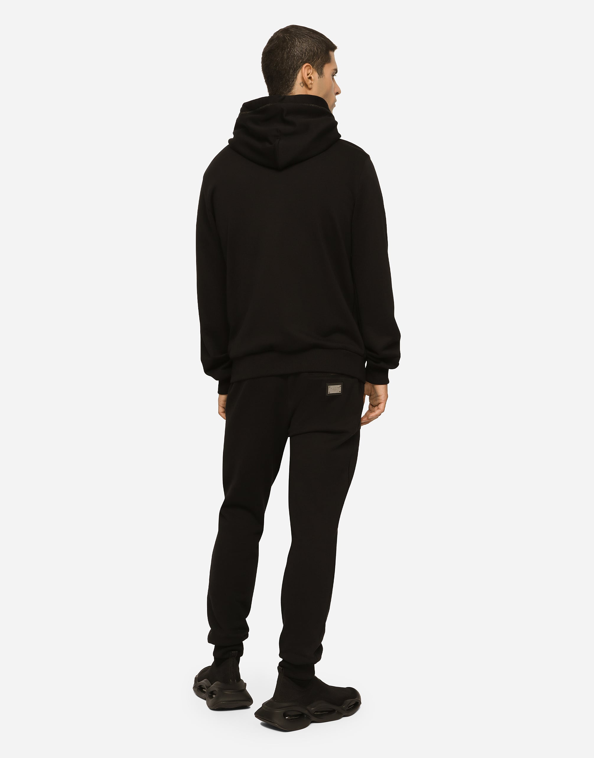  Dolce & Gabbana Jersey-sweatshirt Mit Kapuze Und Reißverschluss - Mann Sweatshirts Schwarz Baumwolle 48 