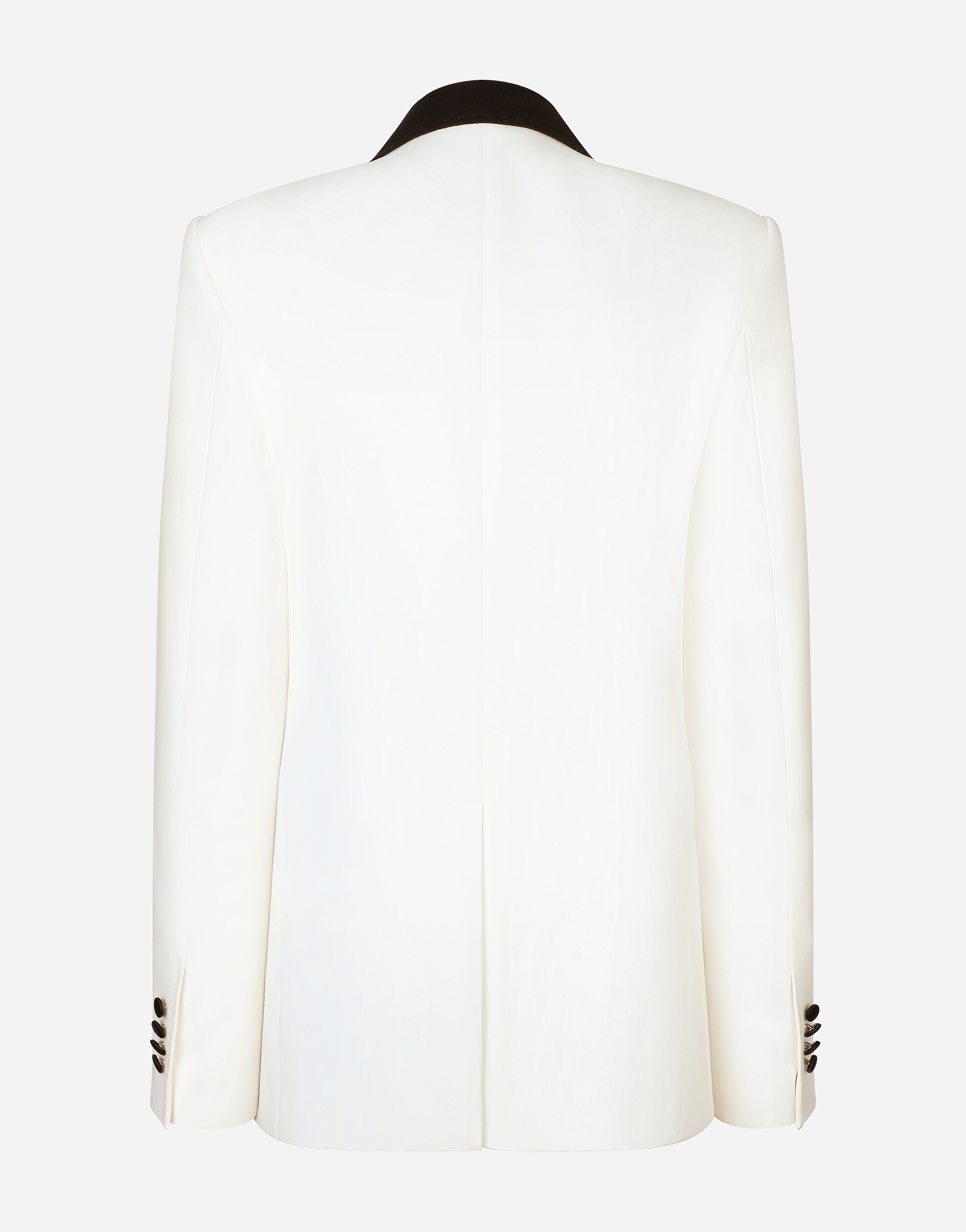 DOLCE & GABBANA DOUBLE-BREASTED WOOL CREPE JACKET WITH TUXEDO LAPELS