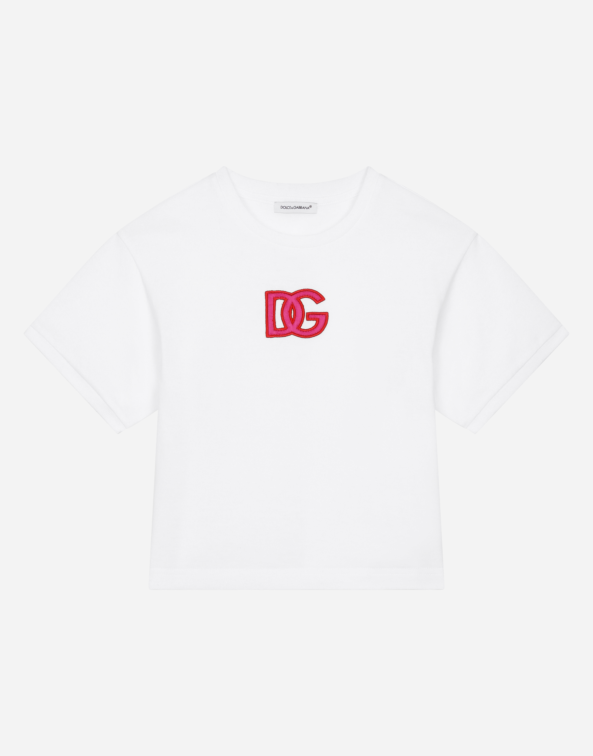DOLCE & GABBANA JERSEY T-SHIRT WITH DG LOGO PATCH