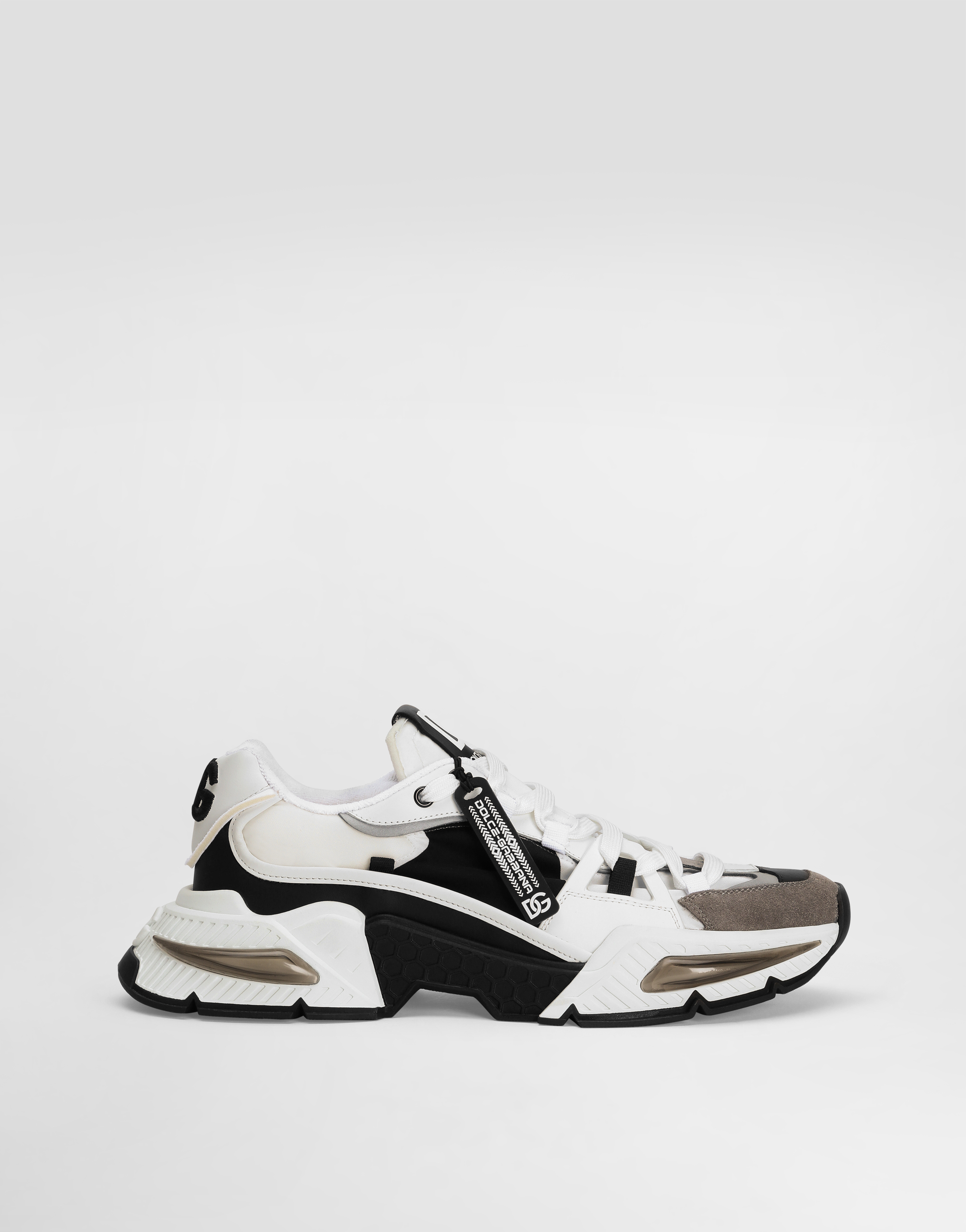 Dolce & Gabbana Male Mixed-Material Airmaster Sneakers - Man Sneakers Black Fabric Multicolor Size 40 - Image 1