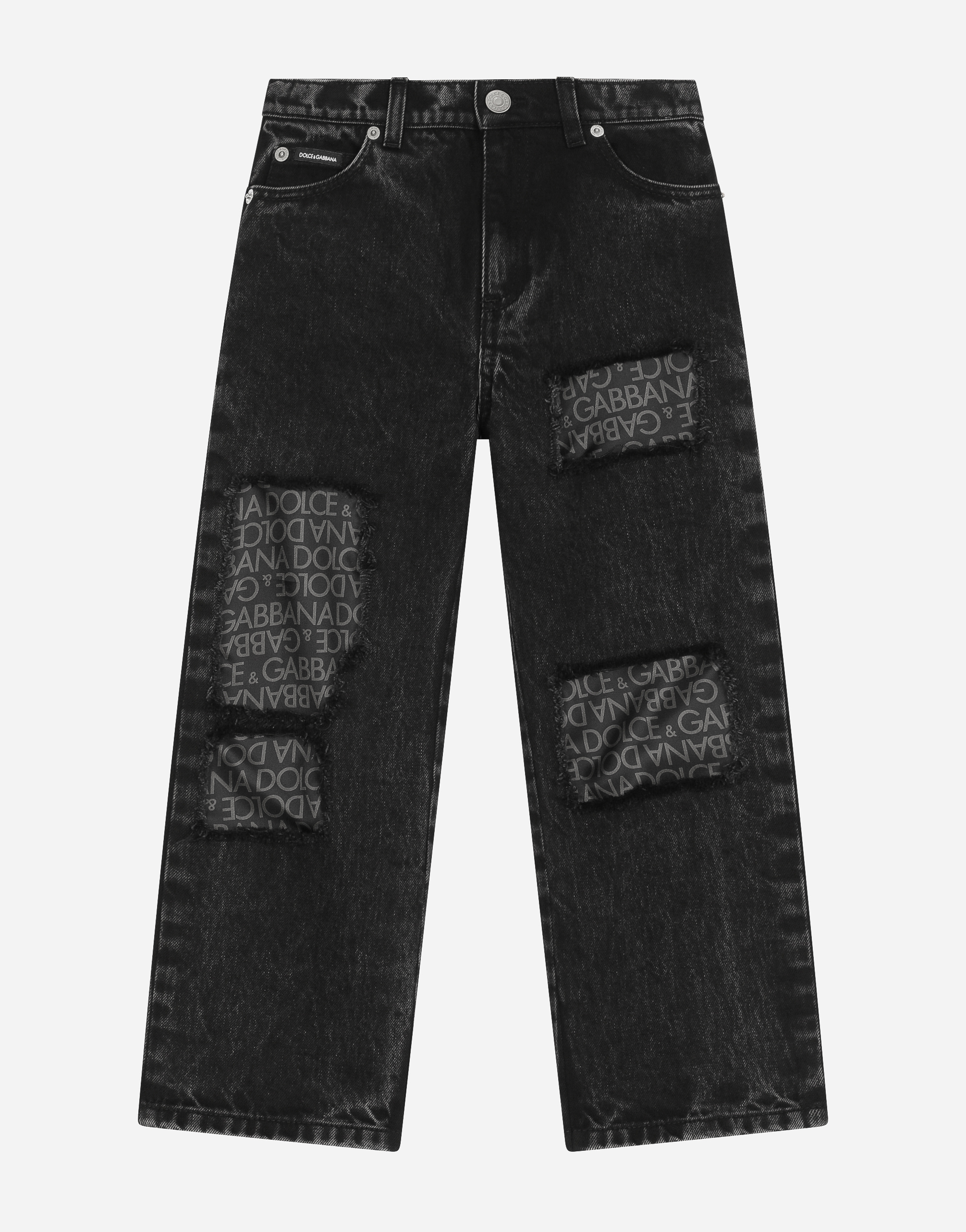 Shop Dolce & Gabbana 5-pocket Jeans With Silk Twill Interior In Multicolor