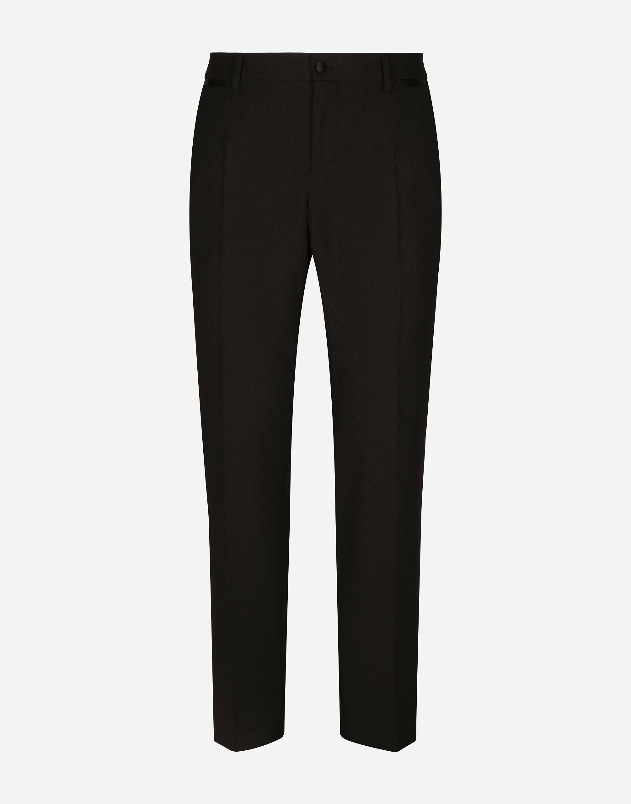 Dolce & Gabbana Tailored Stretch Wool Tuxedo Pants In Black