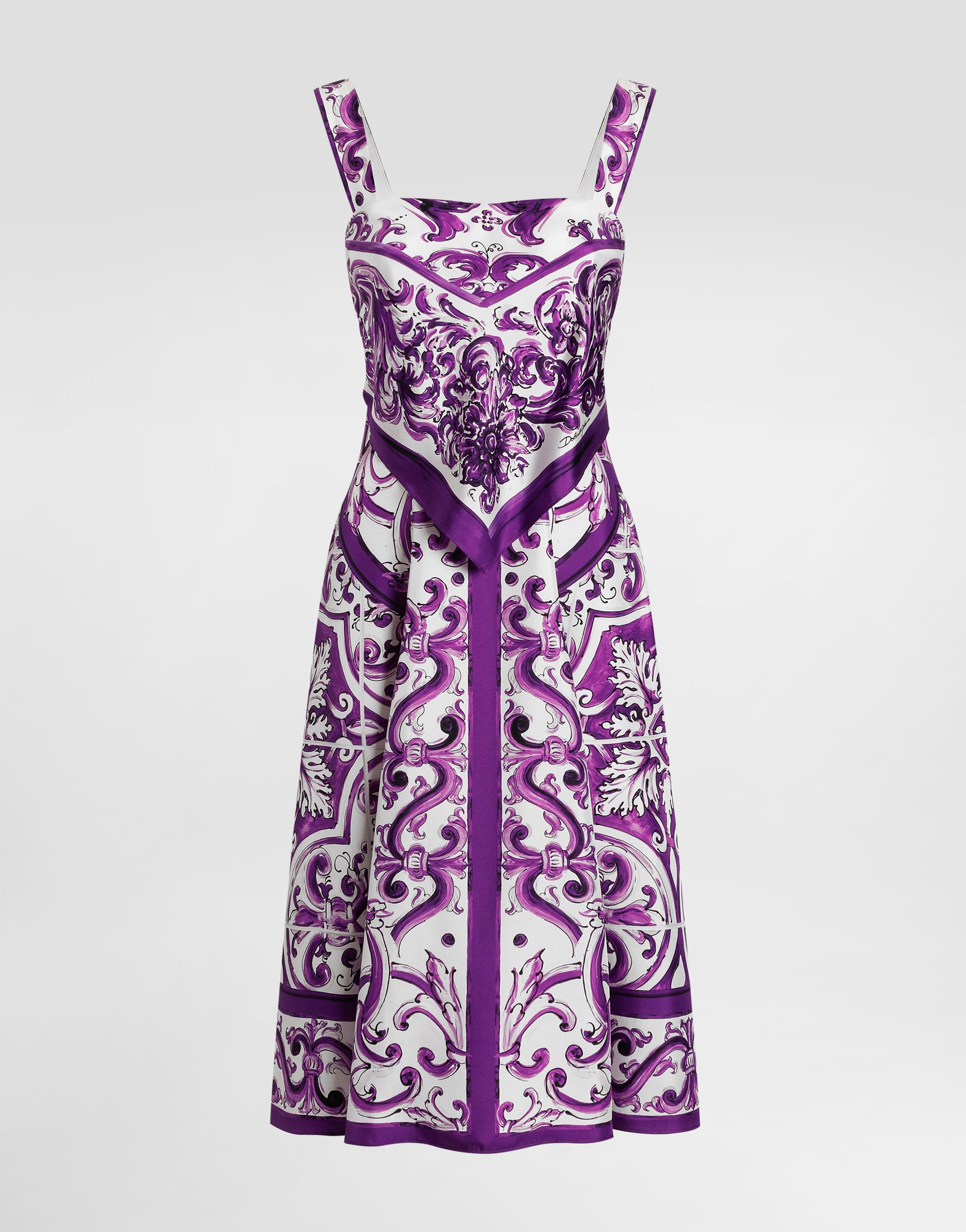 Dolce & Gabbana Majolica-print Silk Twill Dress