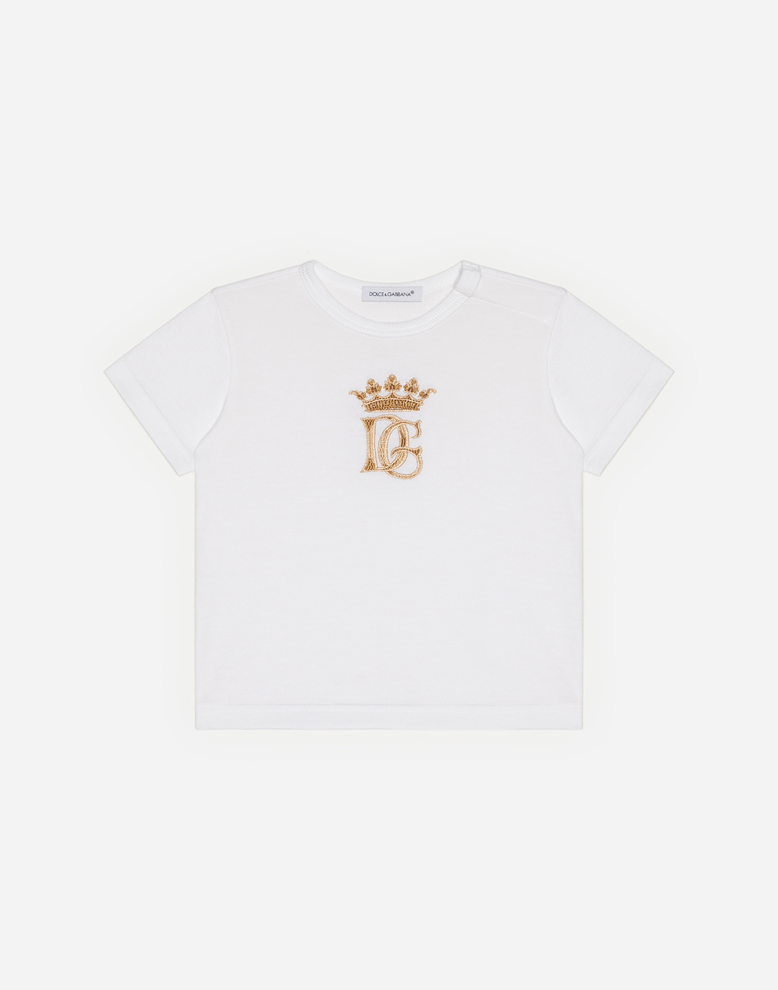 【Dolce&Gabbana】プリントＴシャツ 刺繍 ゴールドロゴ 半袖 Dolce&Gabbana】プリントTシャツ 刺繍 ゴールドロゴ 半袖