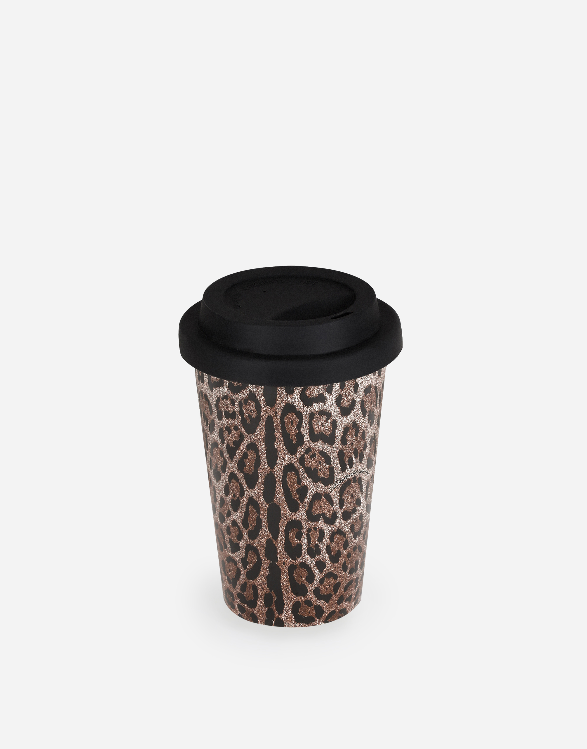 Dolce & Gabbana Ceramic Travel Mug In Brown