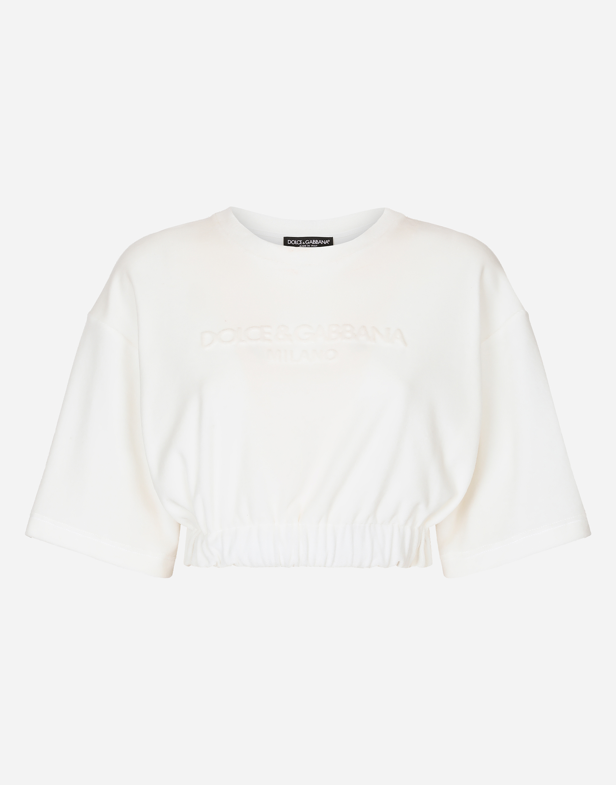Dolce & Gabbana Elasticated-waistband Cotton-blend T-shirt In Multicolor