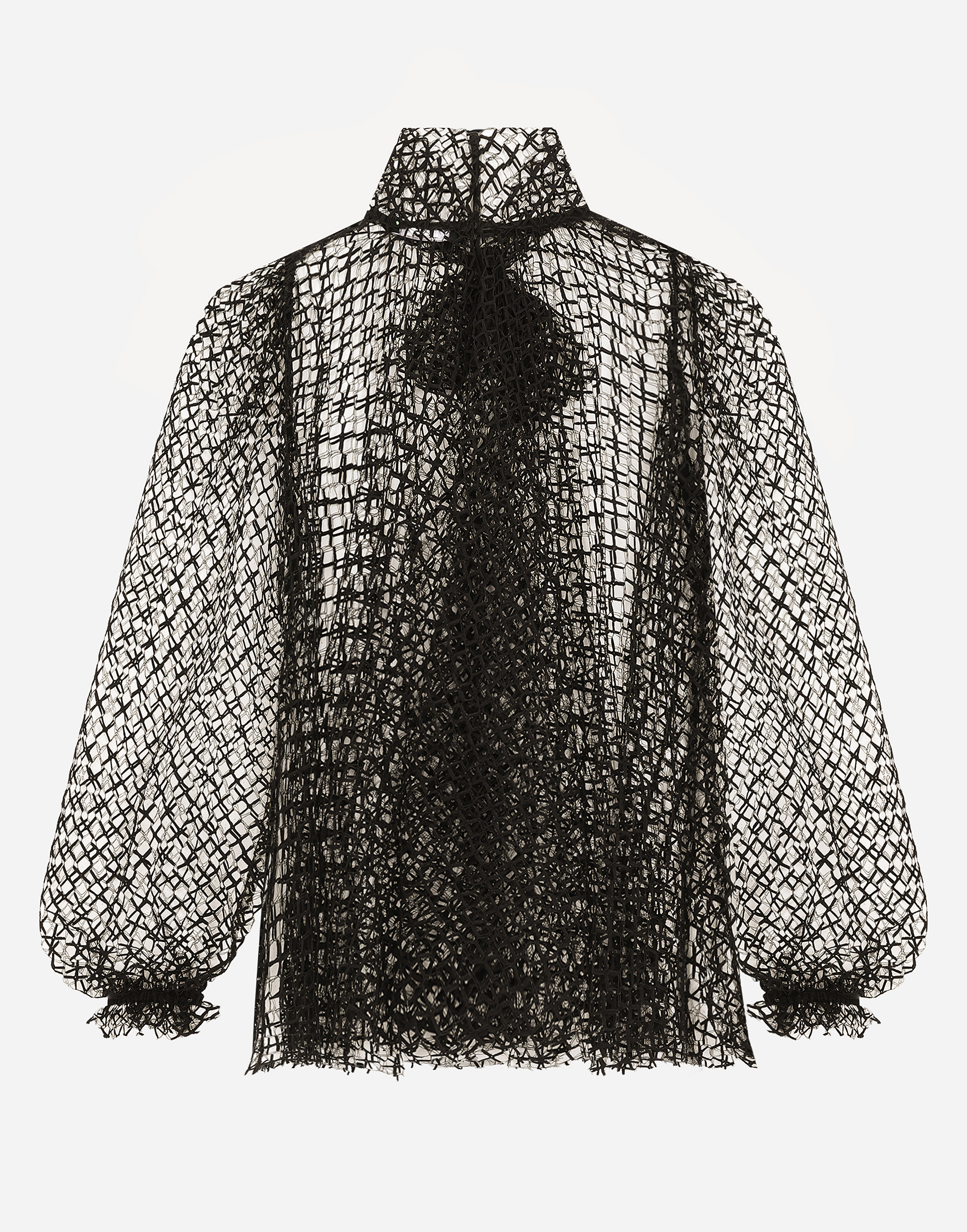 Dolce & Gabbana Mesh Turtleneck Shirt In Black