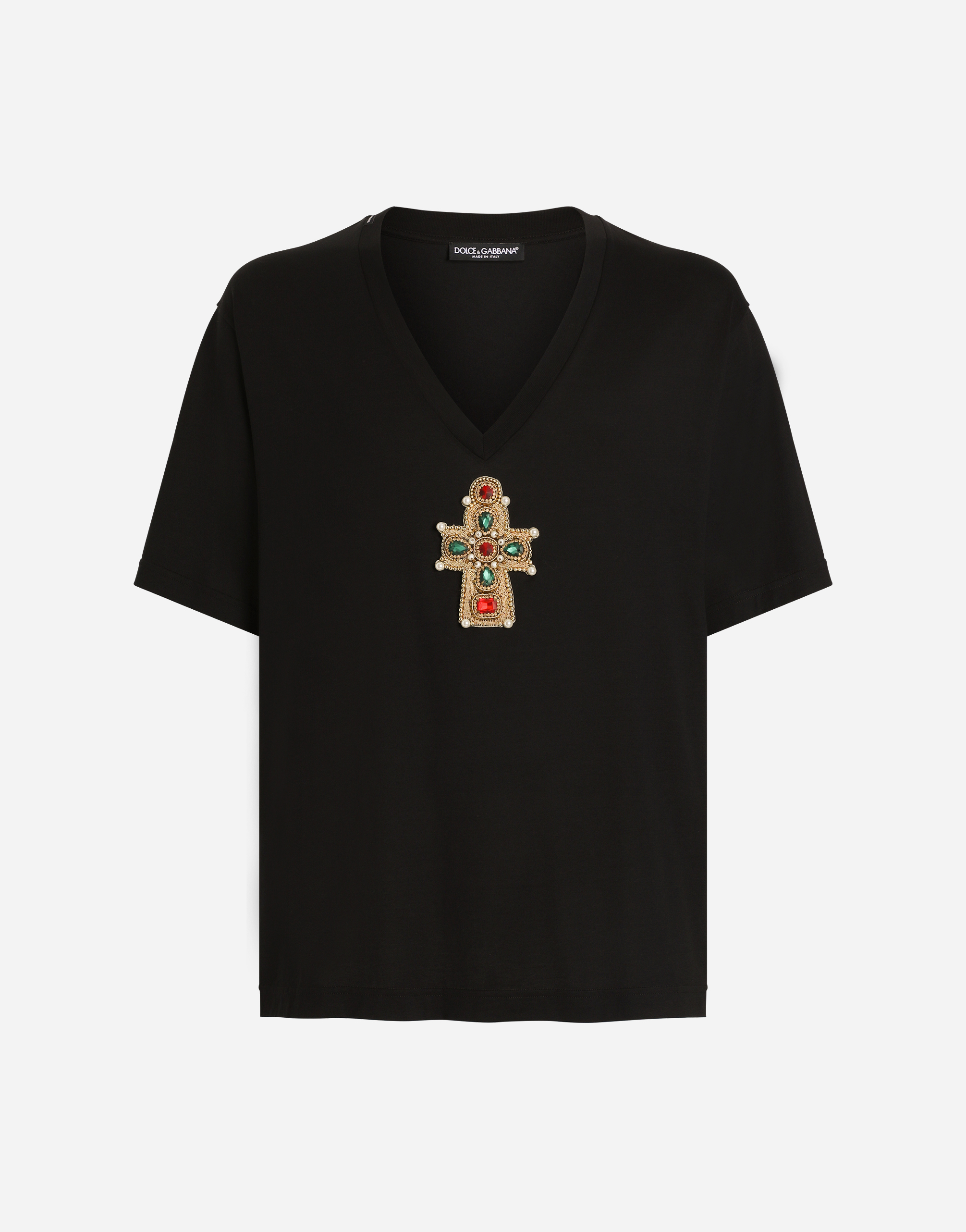 Dolce & Gabbana Patch-detail T-shirt In Black
