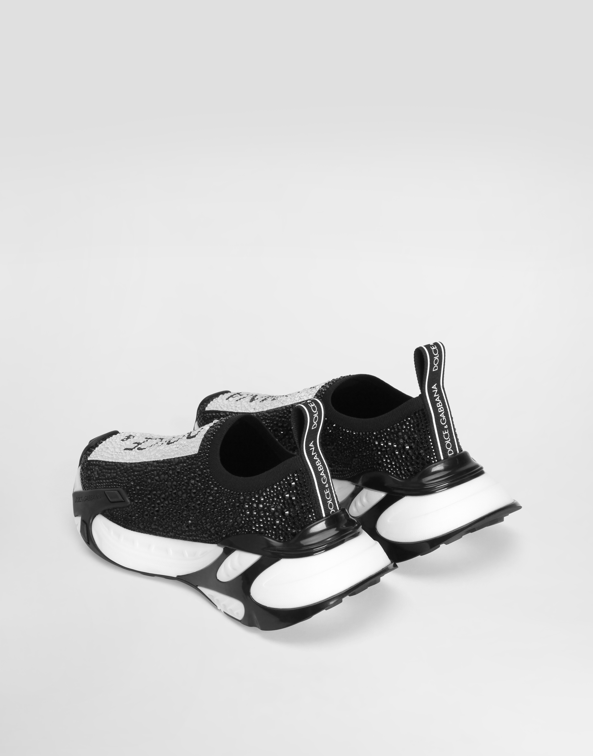 Fast sneakers with fusible rhinestones