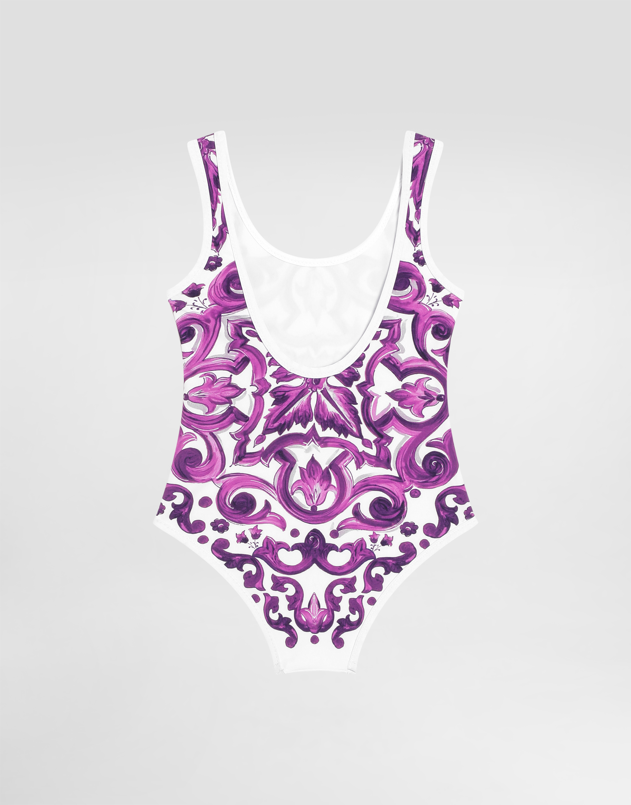 Majolica-print one-piece swimsuit