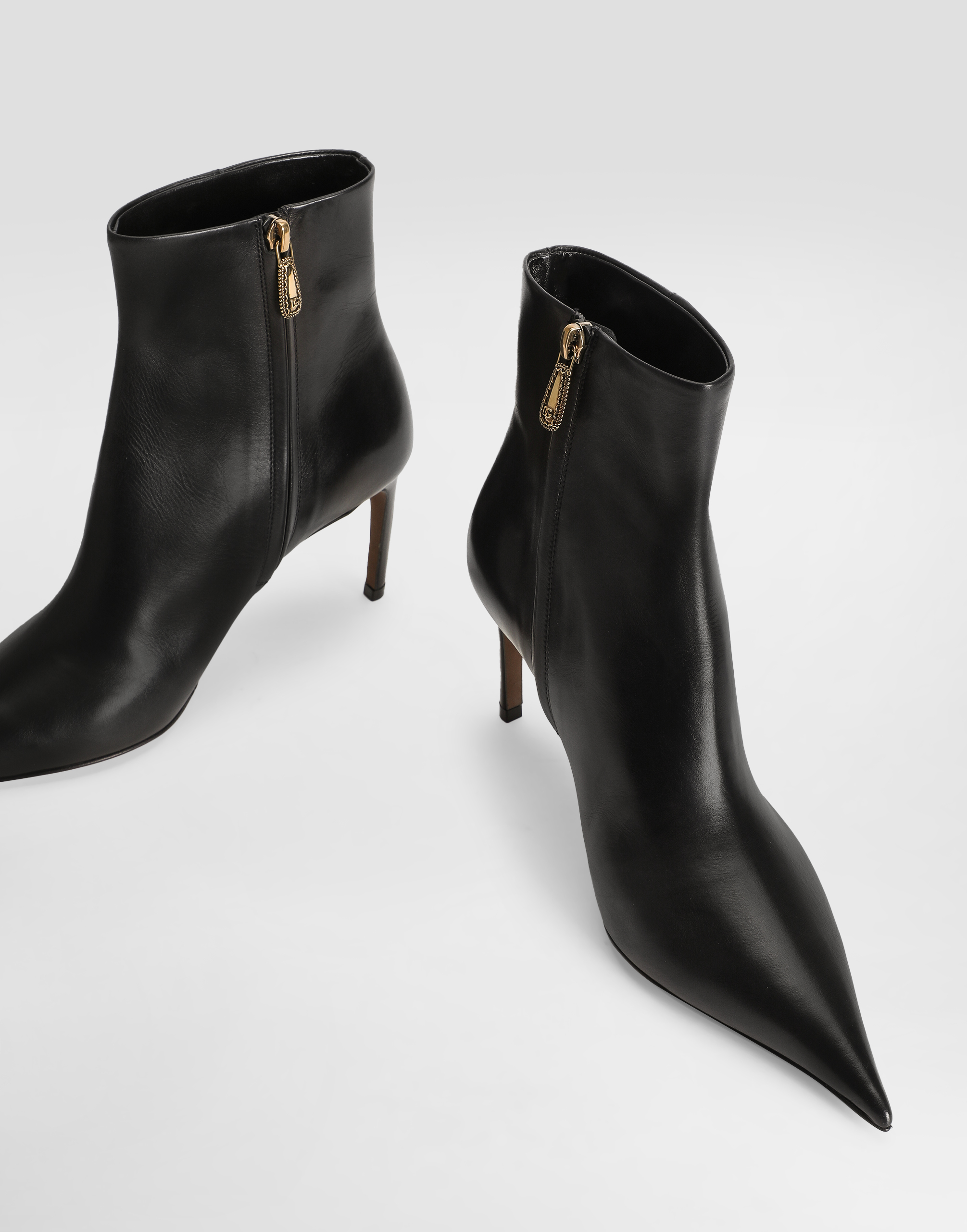 Dolce & Gabbana 75mm Devotion Pointed-toe Ankle Boots In Black