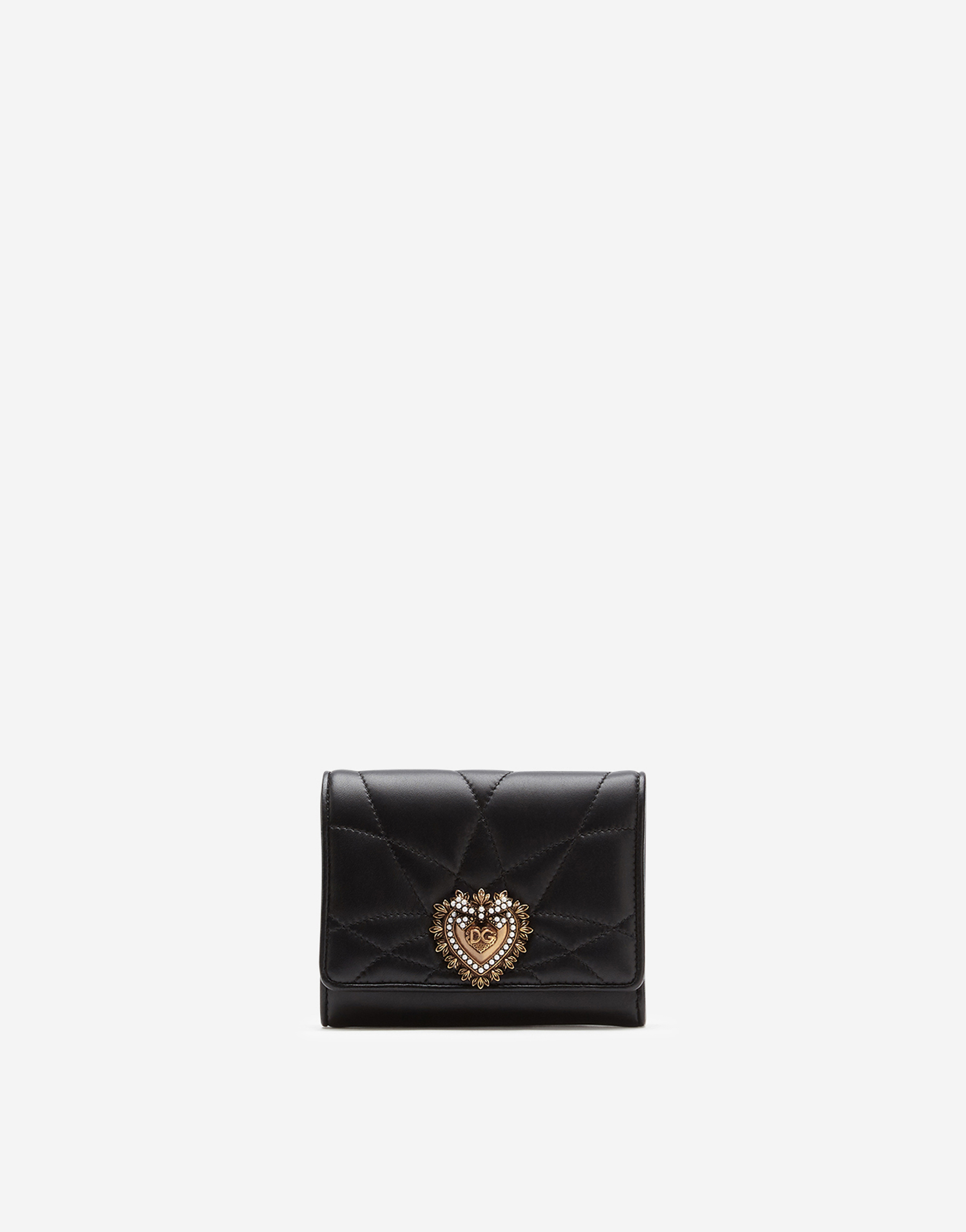 Dolce & Gabbana Small Continental Devotion Wallet In Black