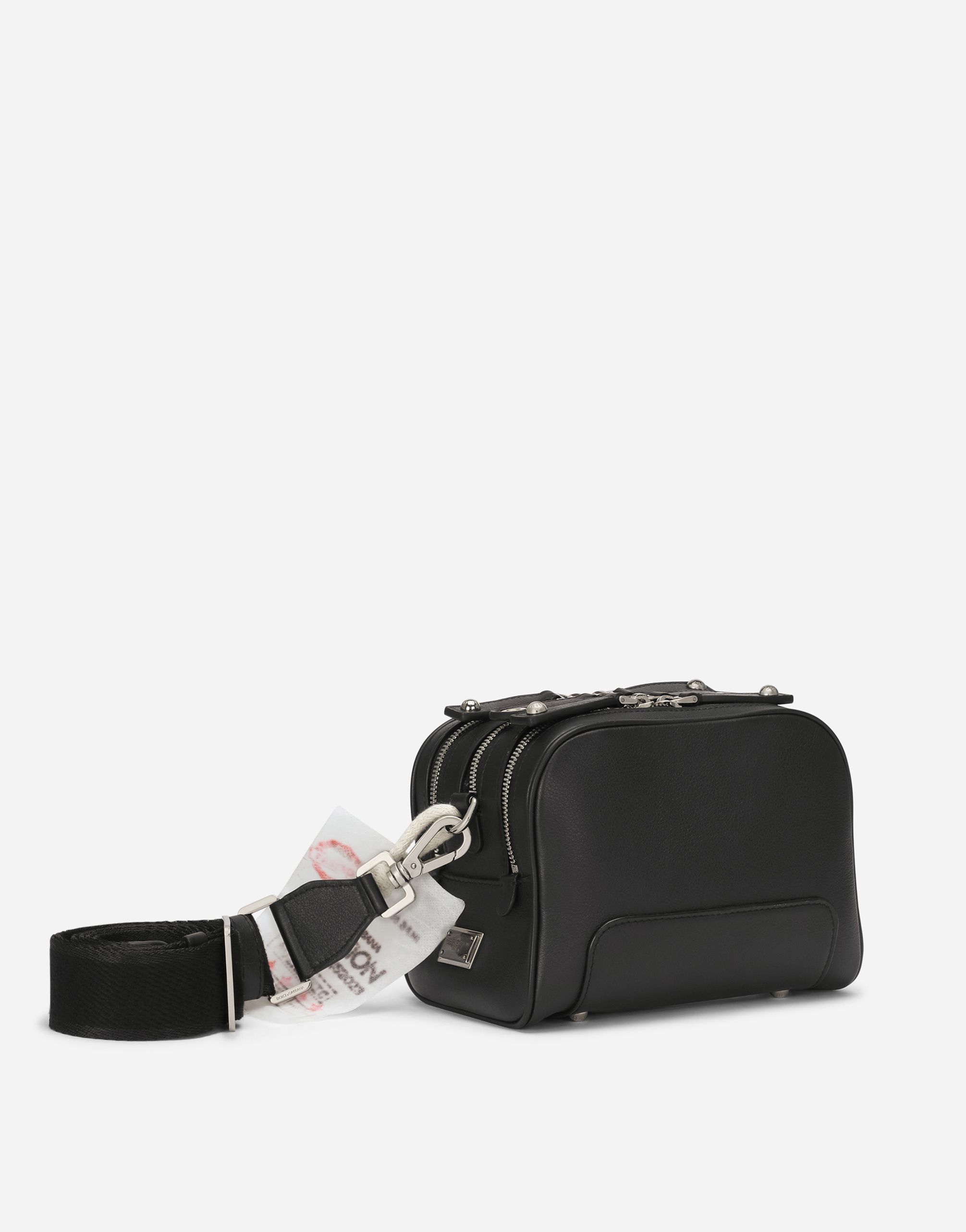 Shop Dolce & Gabbana Calfskin Toiletry Bag In Black