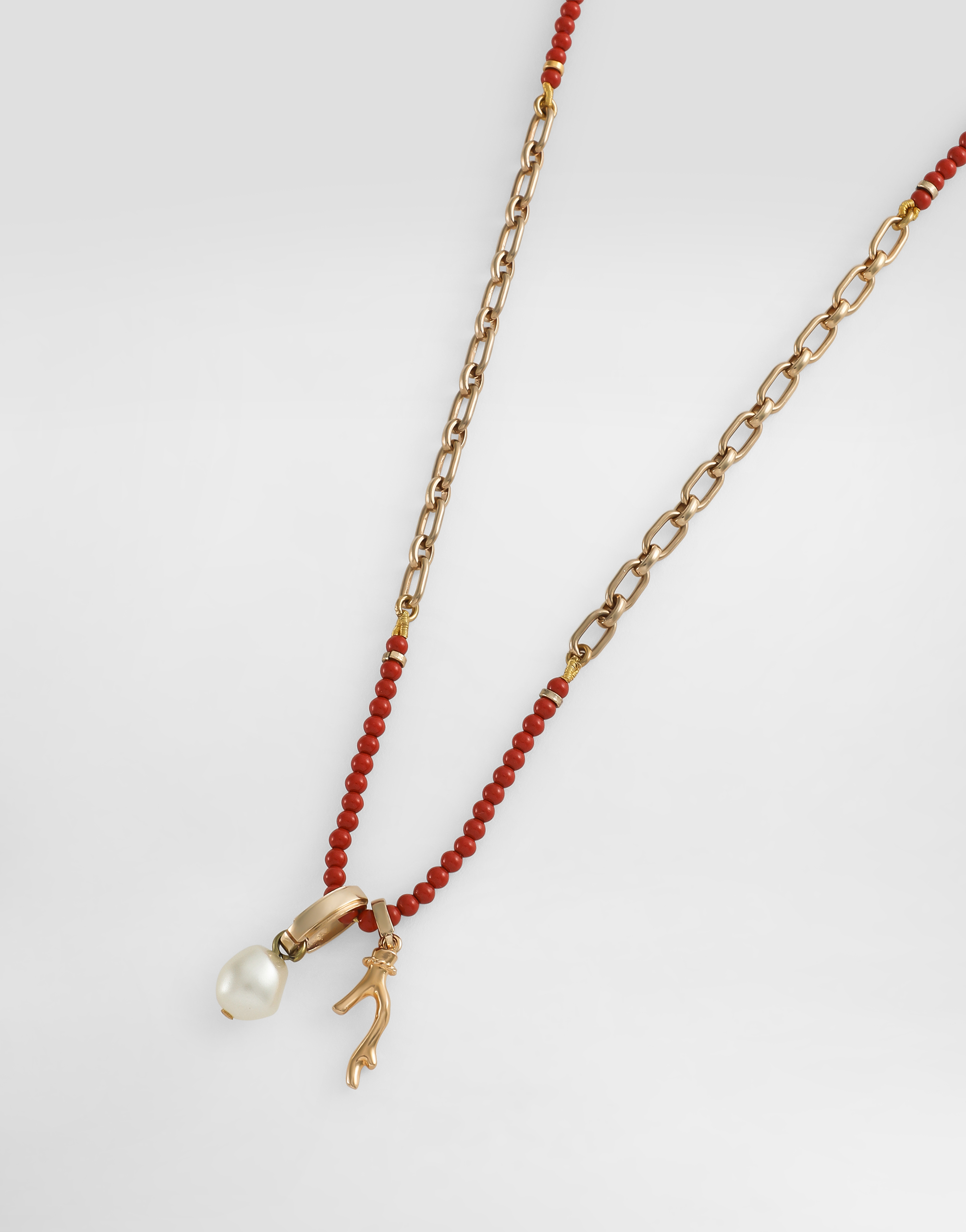 Dolce & Gabbana Metal Necklace With Gemstones And Charms In Gold