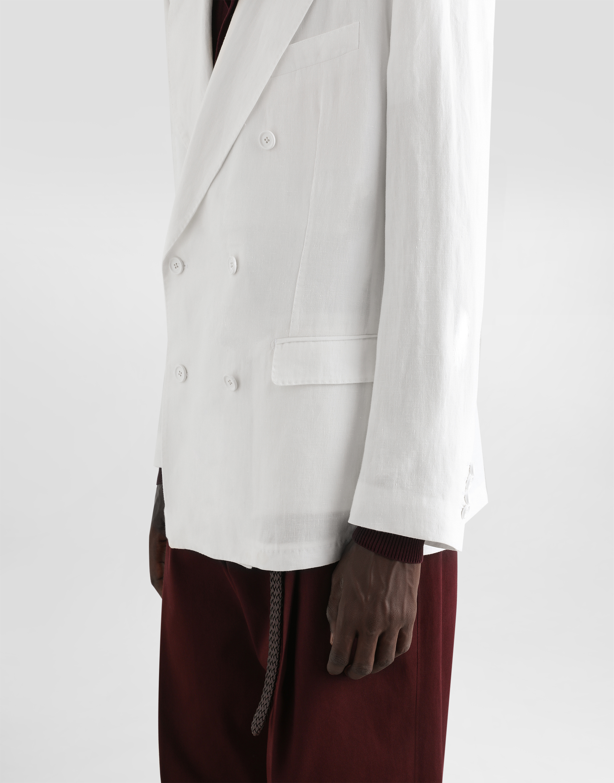 Dolce & Gabbana White Single-breasted Cotton Jacket In White