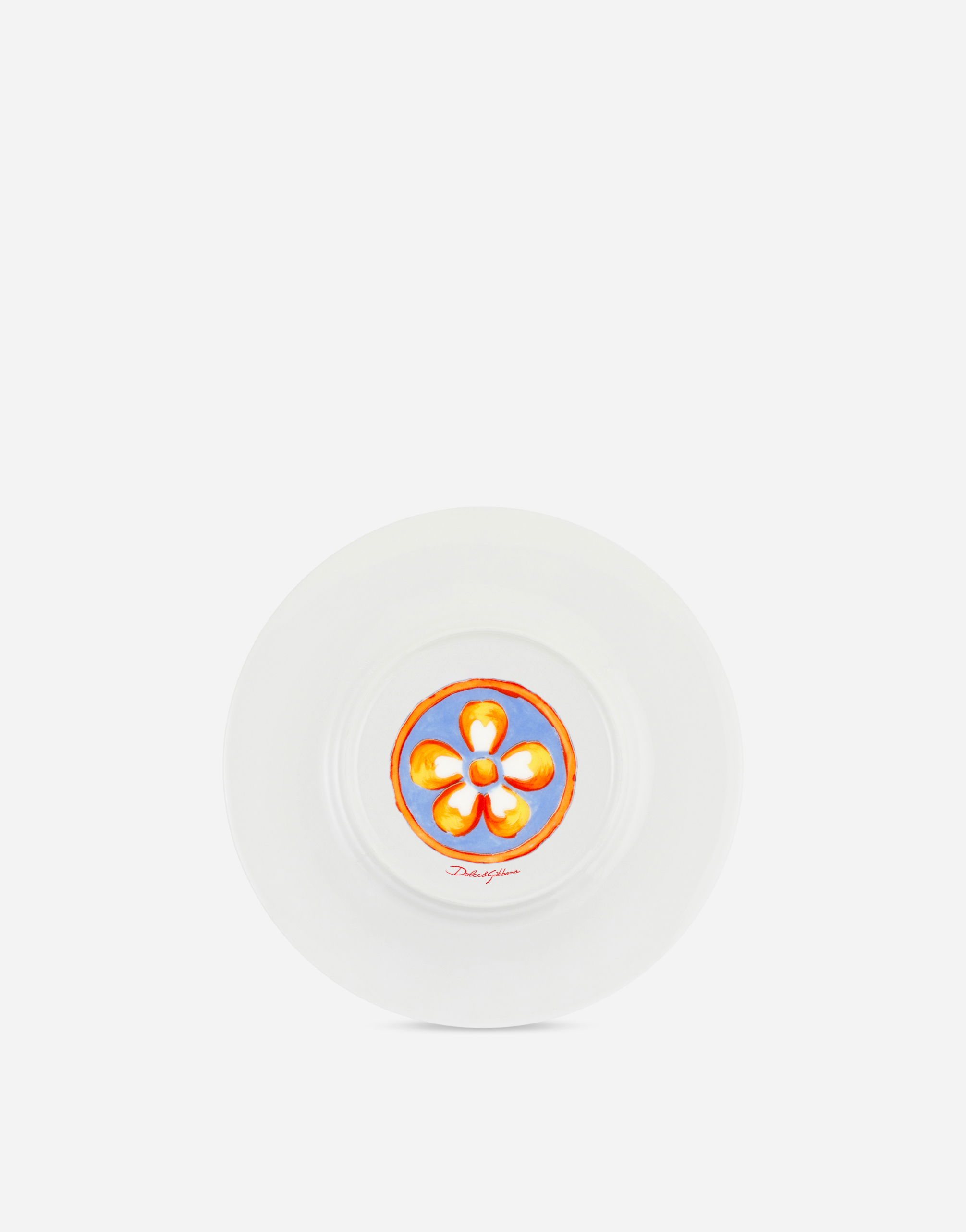 Dolce & Gabbana Set 2 Bread Plates In Fine Porcelain Multicolor Unisex Onesize In Multicolor