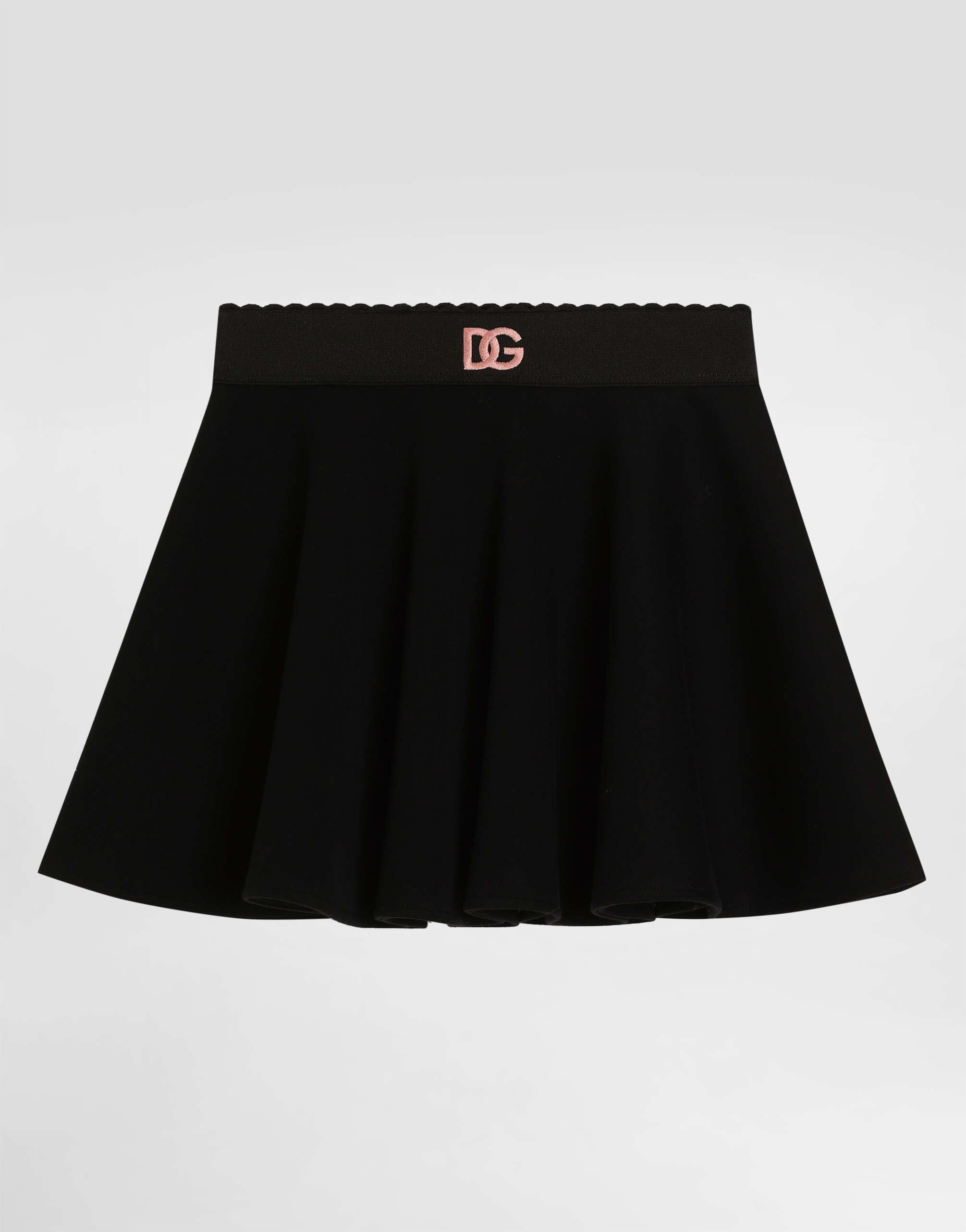 Dolce & Gabbana Double-face Jersey Skirt With Dg Logo - Woman Trousers And Skirts Black 3 Years