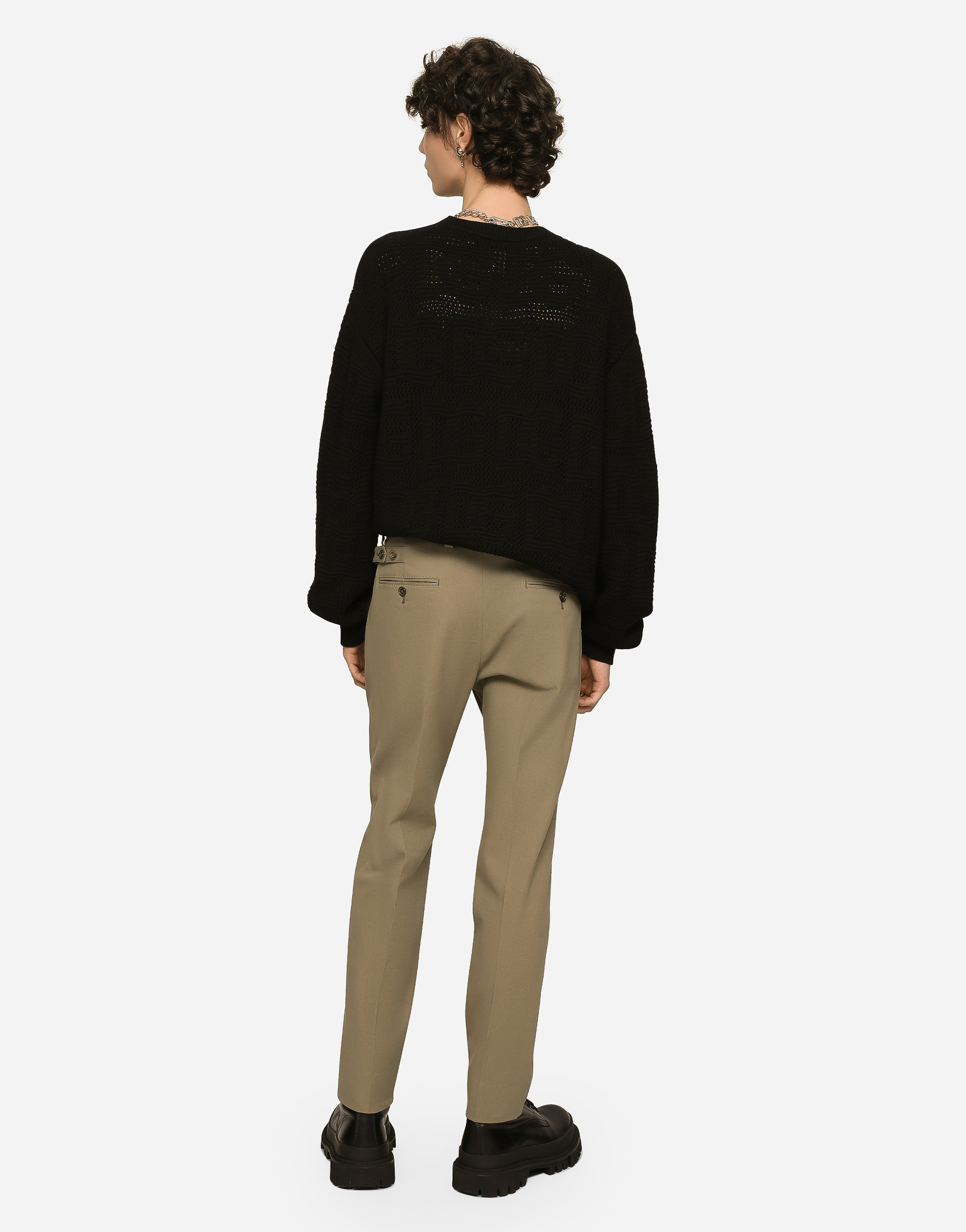 DOLCE & GABBANA STRETCH COTTON AND CASHMERE PANTS