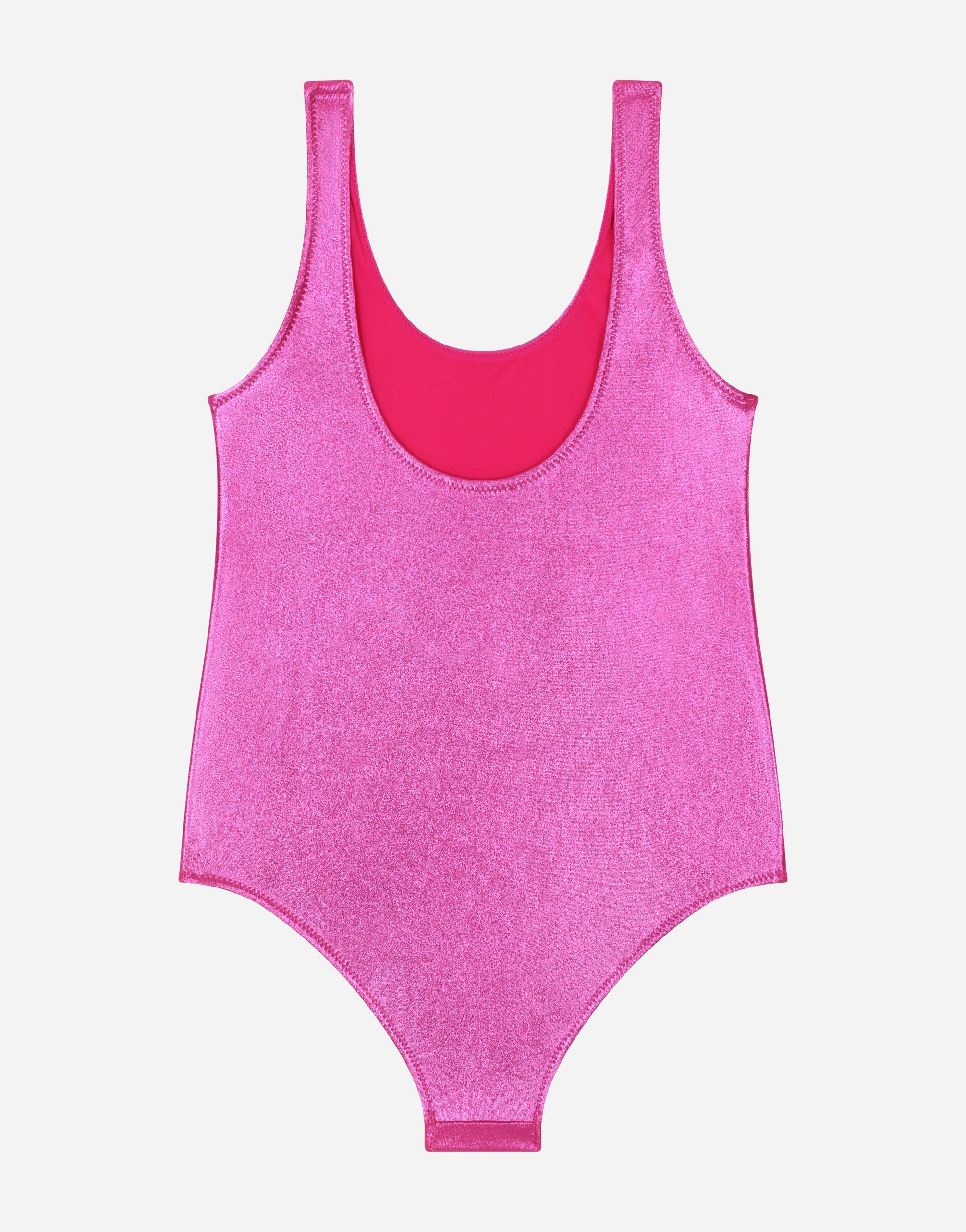 Shop Dolce & Gabbana One-piece Swimsuit With Dg Logo In Pink