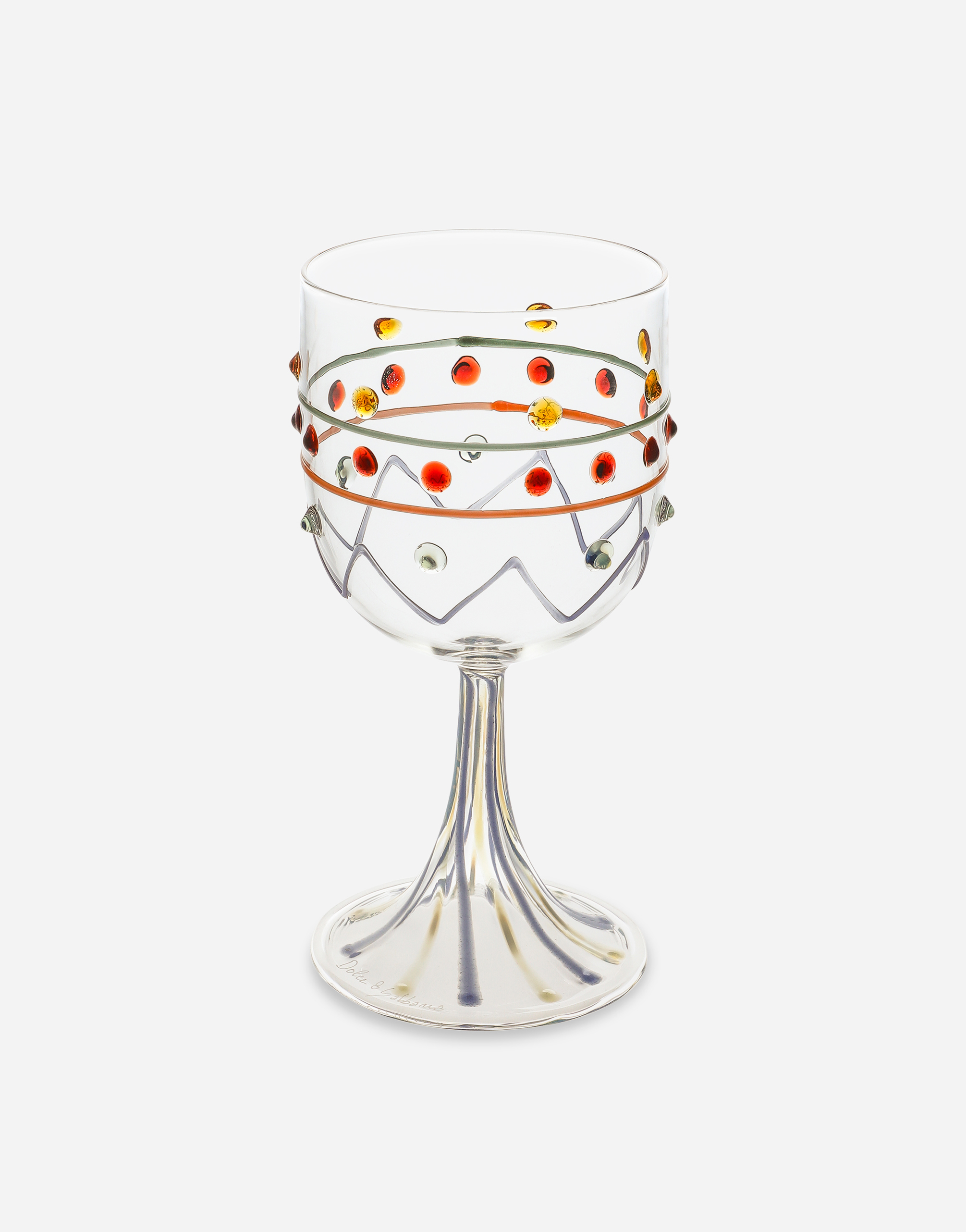 Dolce & Gabbana White Wine Glass In Multicolor