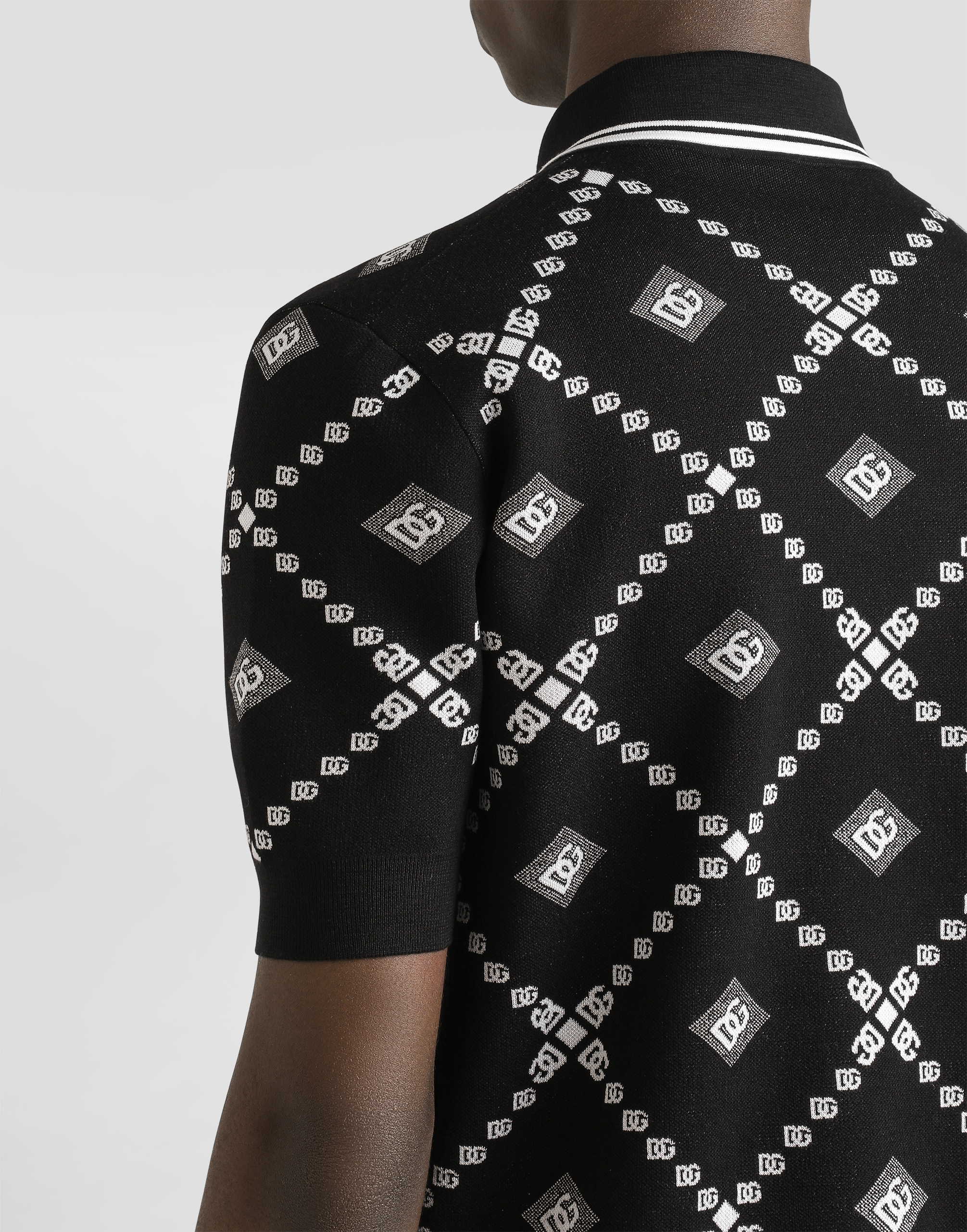 Jacquard piqué polo shirt