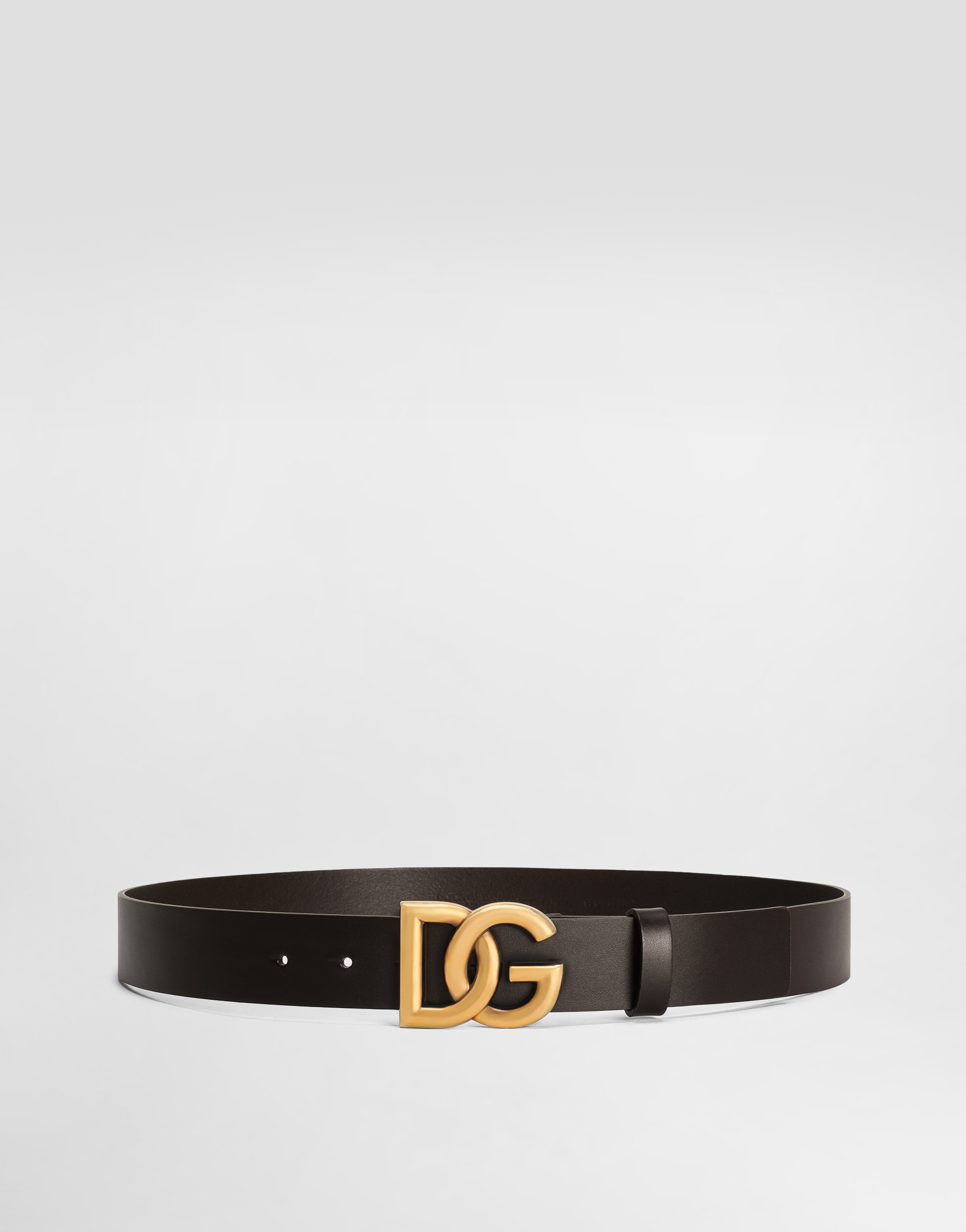 Dolce & Gabbana Lux Leather Belt With Crossover Dg Logo Buckle - Man Belts Multi-colored Leather