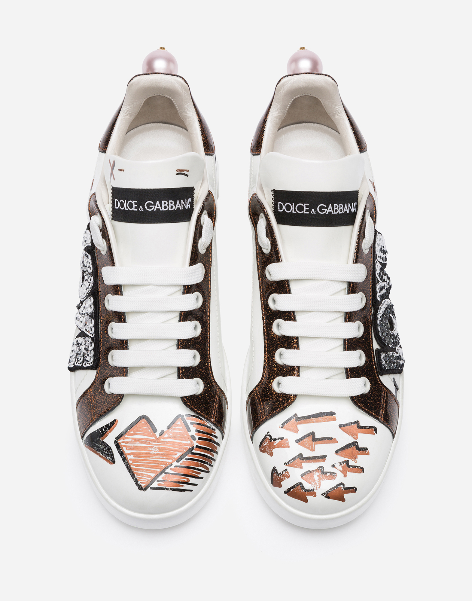 Portofino sneakers in nappa calfskin with love patch