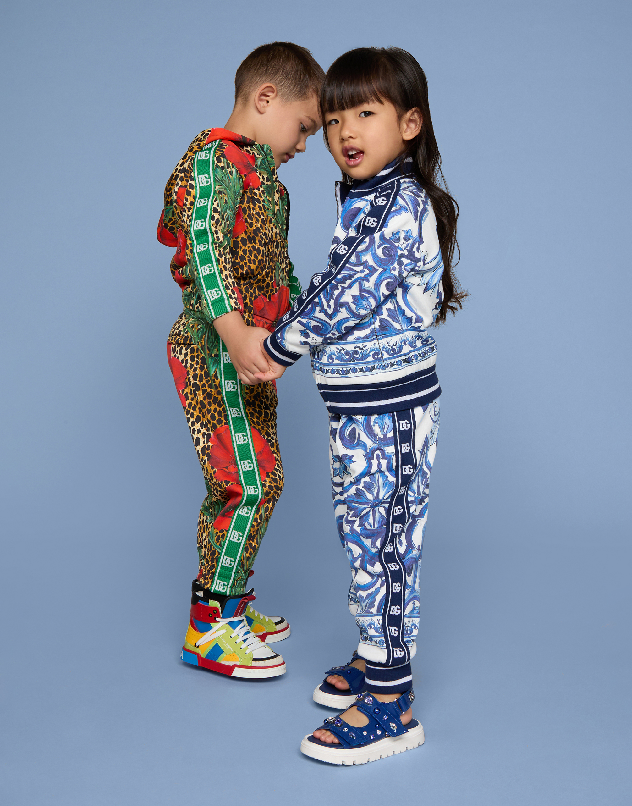 Majolica-print jersey jogging pants