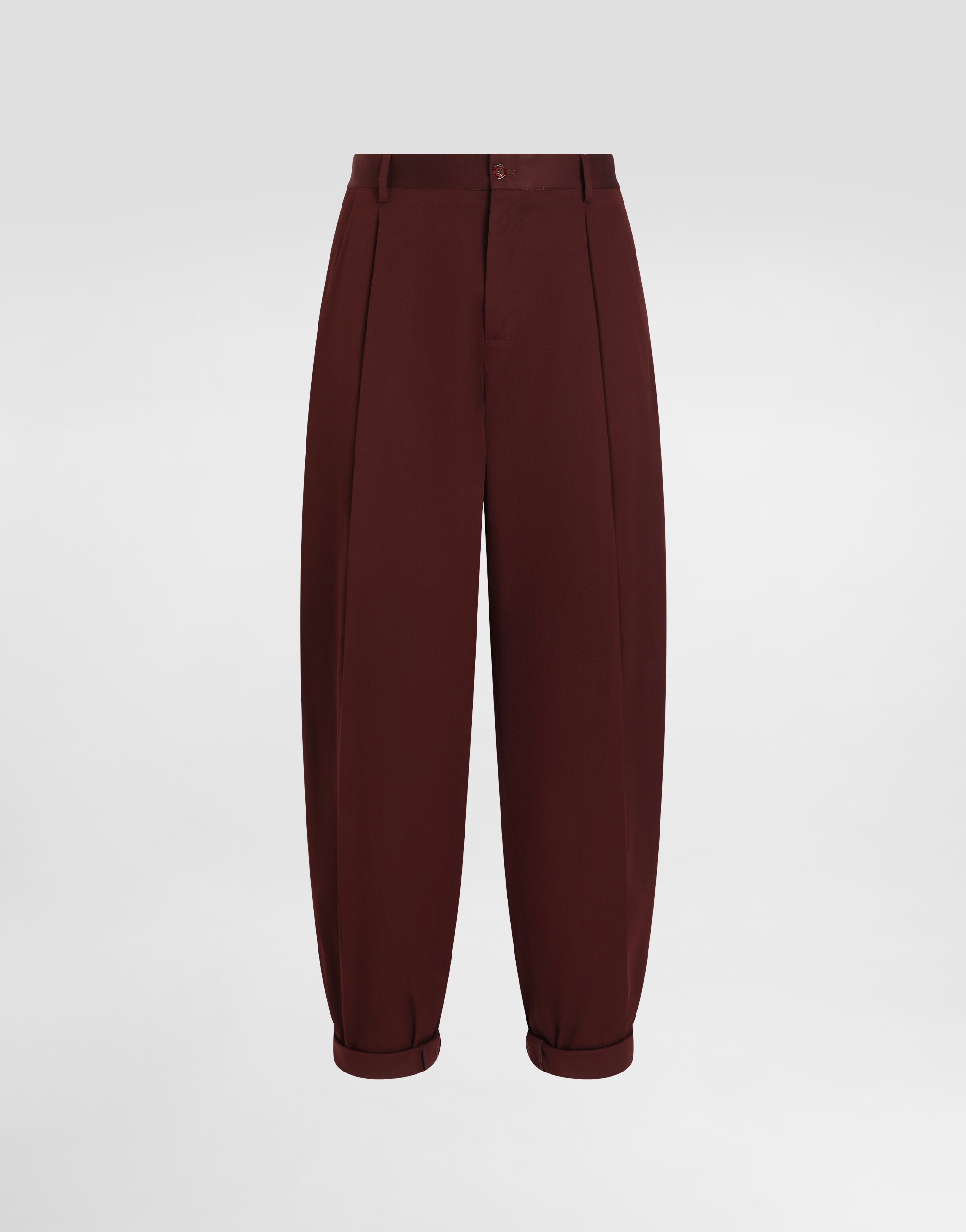 Dolce & Gabbana Cotton Gabardine Pants With Double Darts In Multicolor