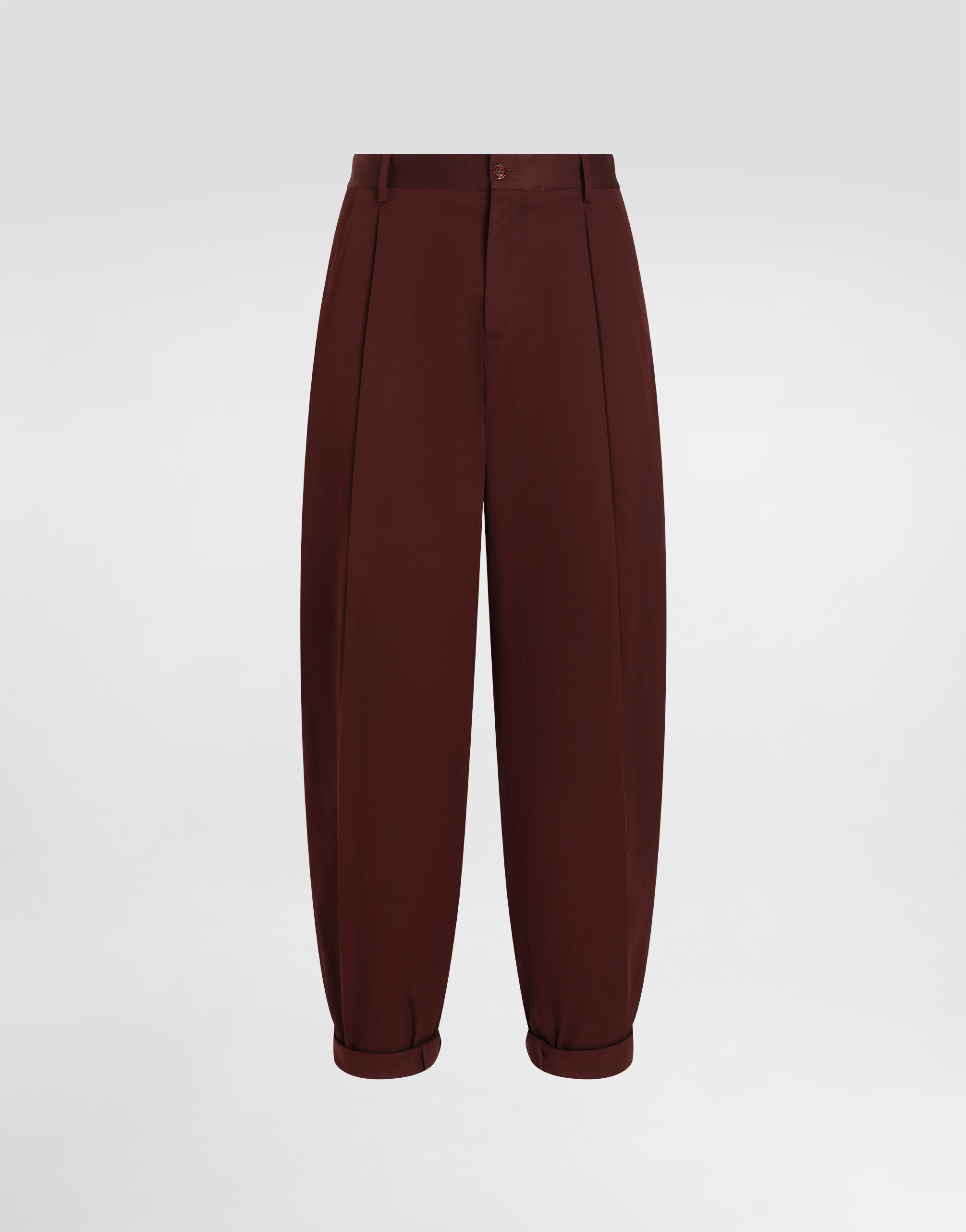 Dolce & Gabbana Cotton Gabardine Pants With Double Darts In Multicolor