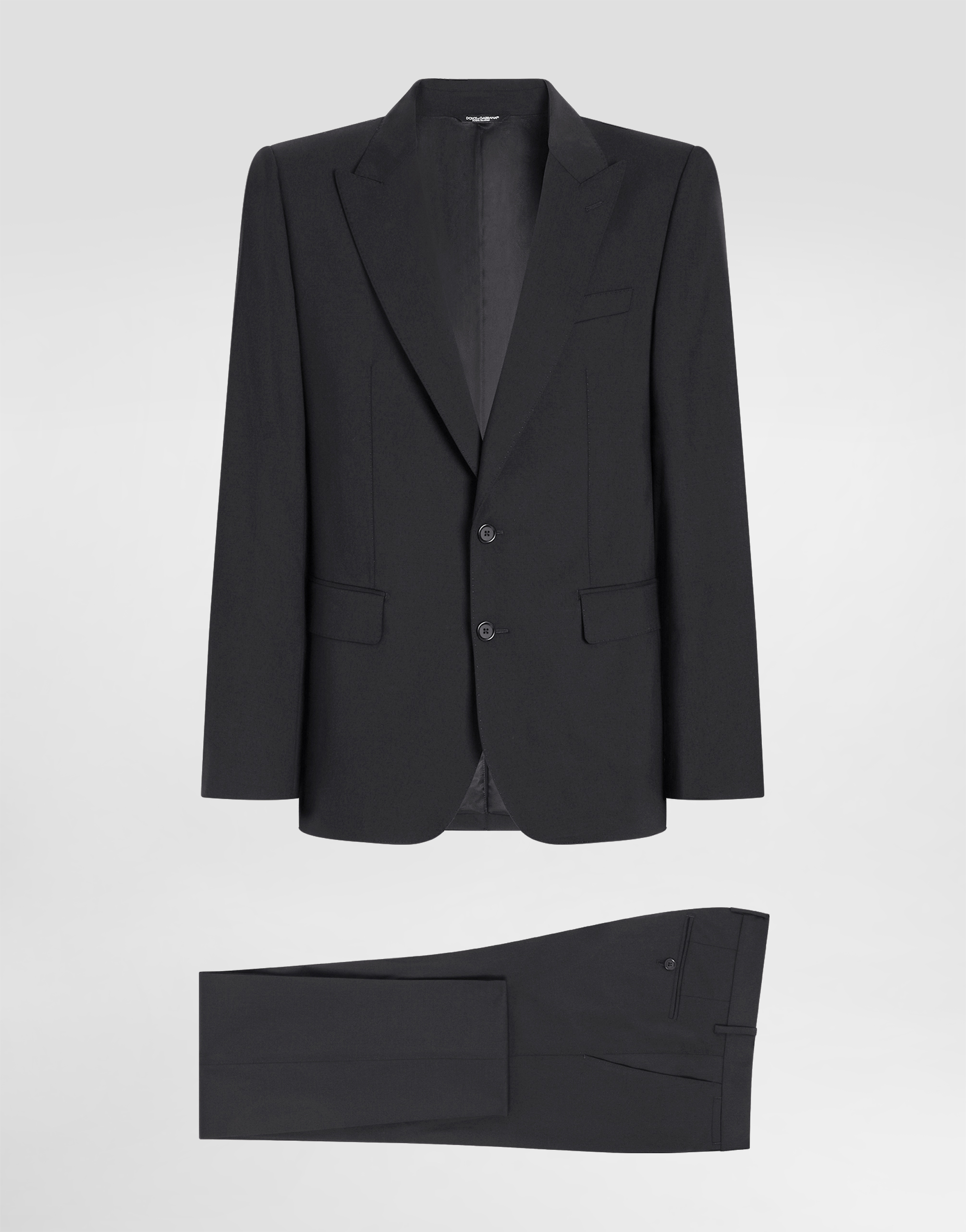 Shop Dolce & Gabbana Stretch Wool Martini-fit Suit In Black