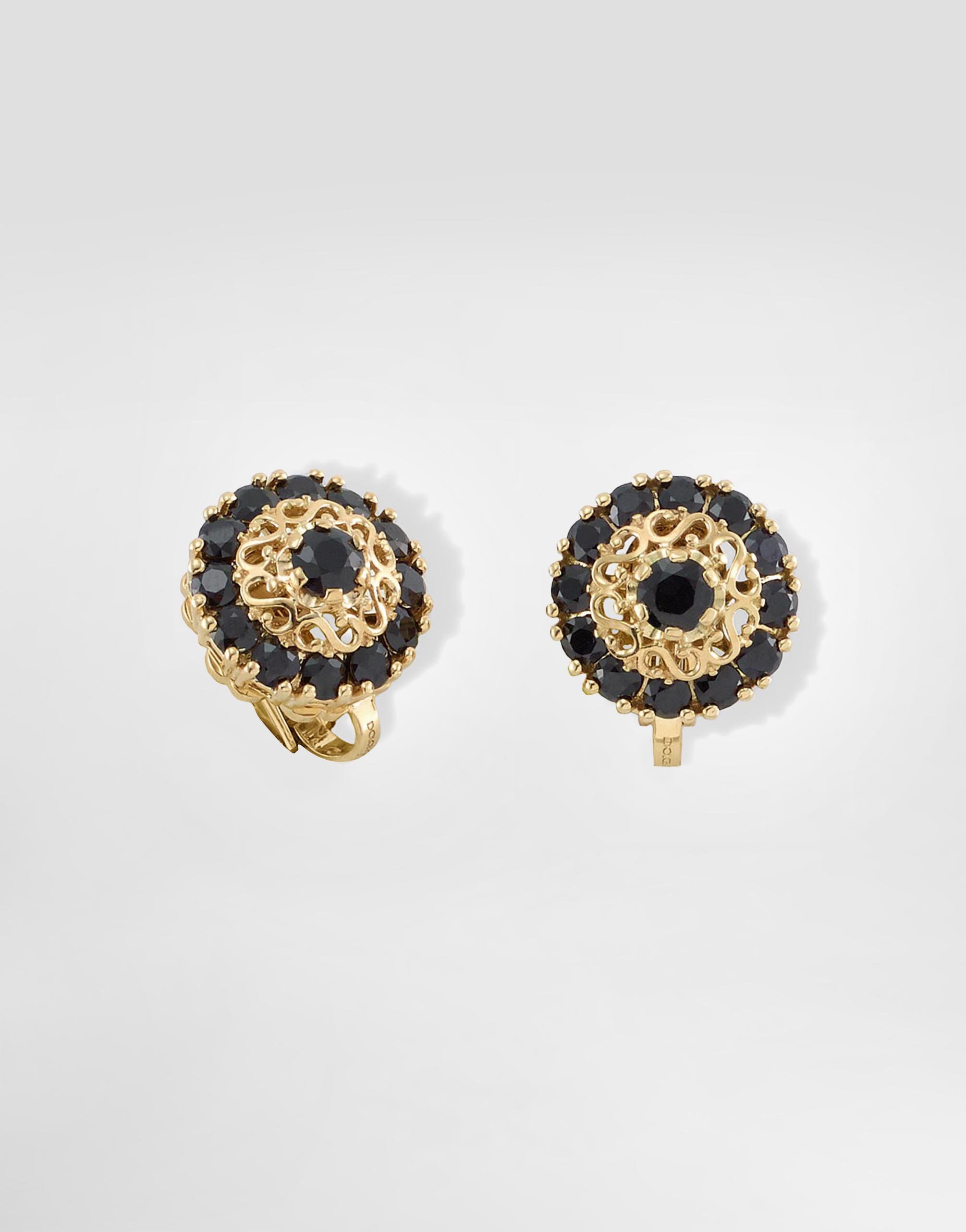 Dolce & Gabbana Sicily Earrings 18-carat Yellow Gold And Black Sapphires In Gold