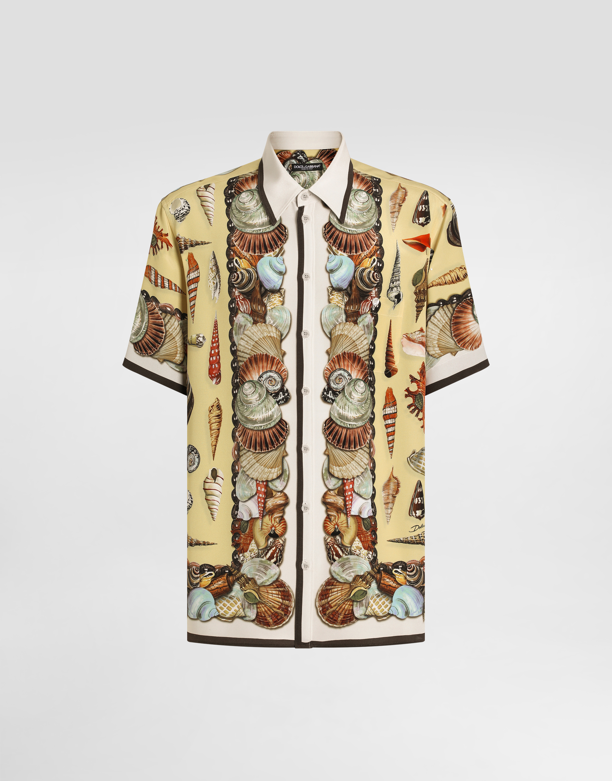 Shell-print marocaine crêpe hawaii shirt