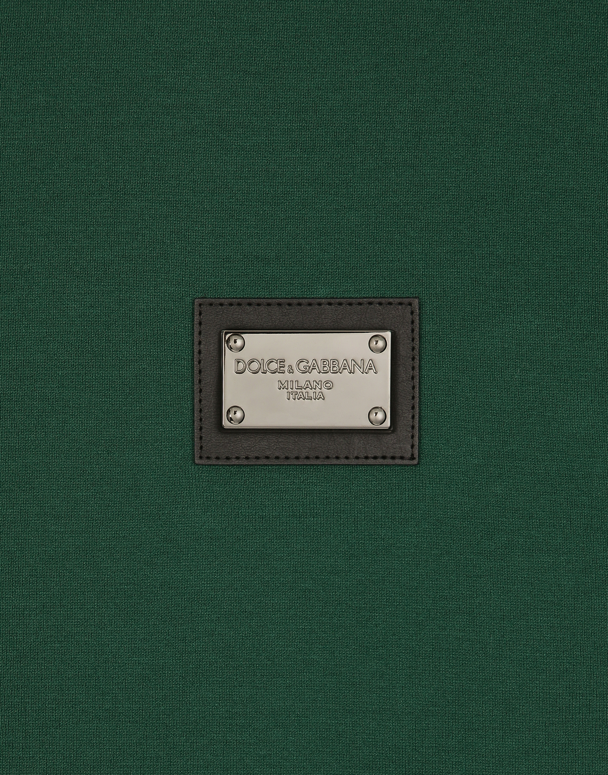 Dolce & Gabbana T-shirt Cotone Con Placca Logata In Multicolor