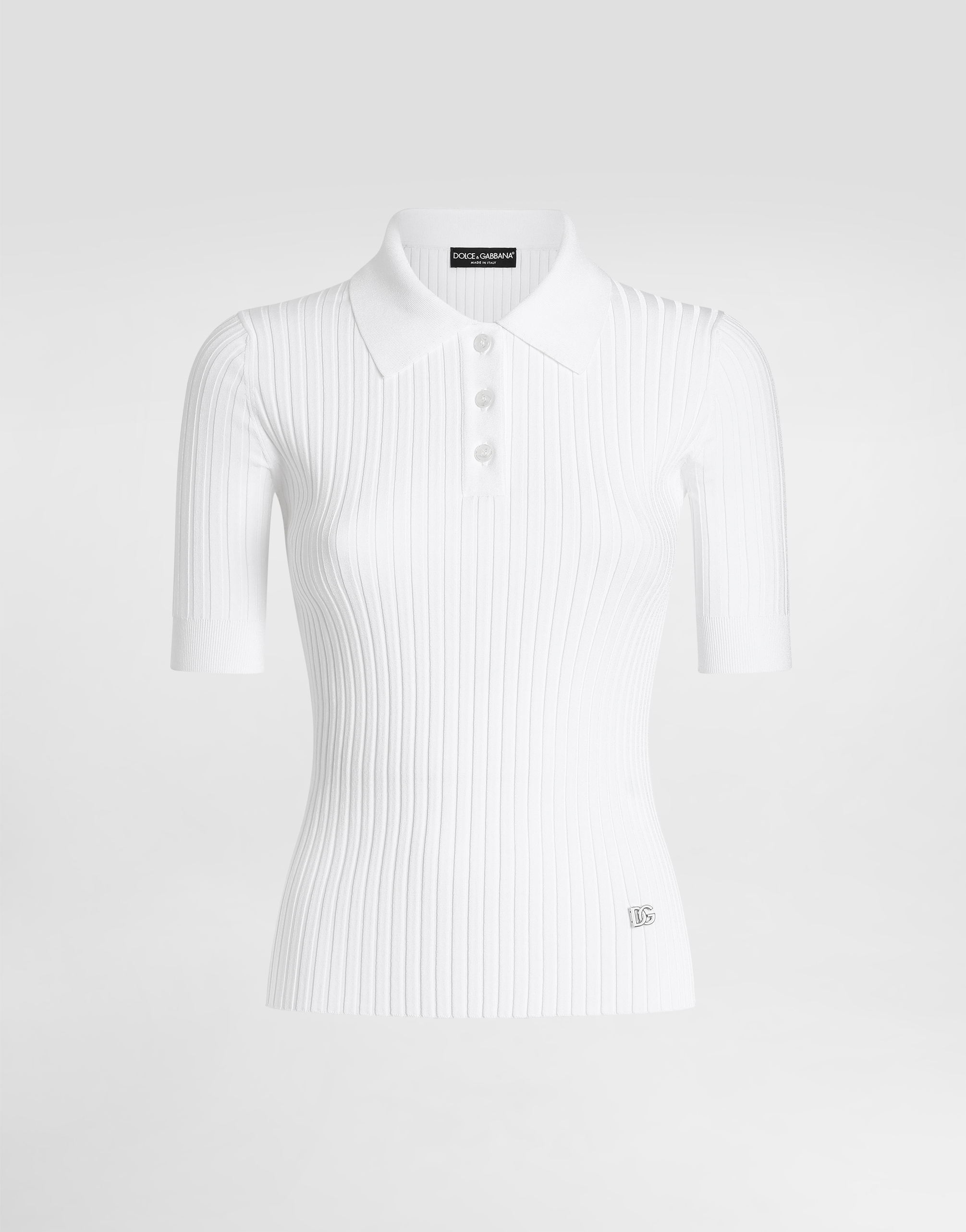 Dolce & Gabbana Ribbed Polo Top