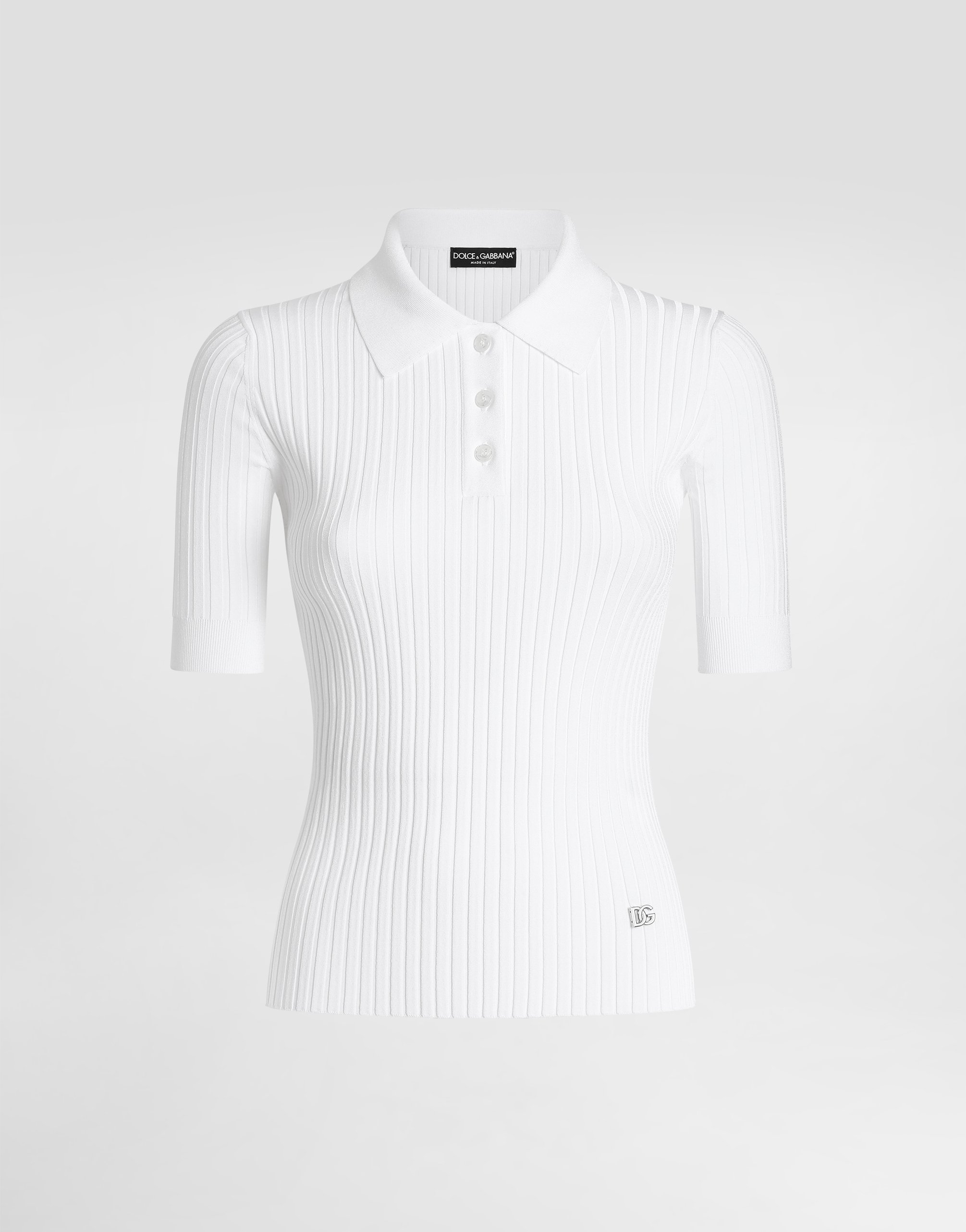 Dolce & Gabbana Ribbed Polo Top