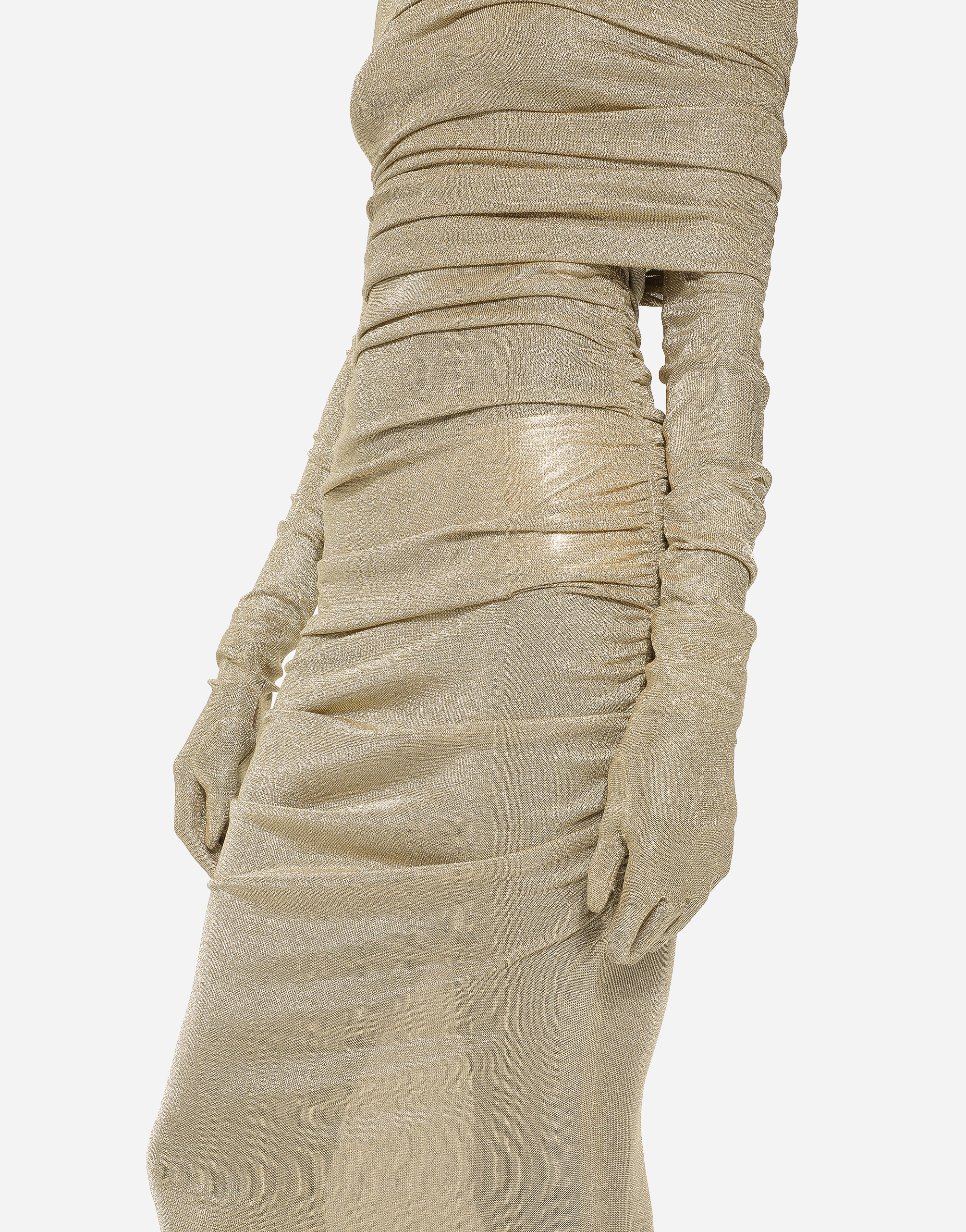 Lurex mesh calf-length dress