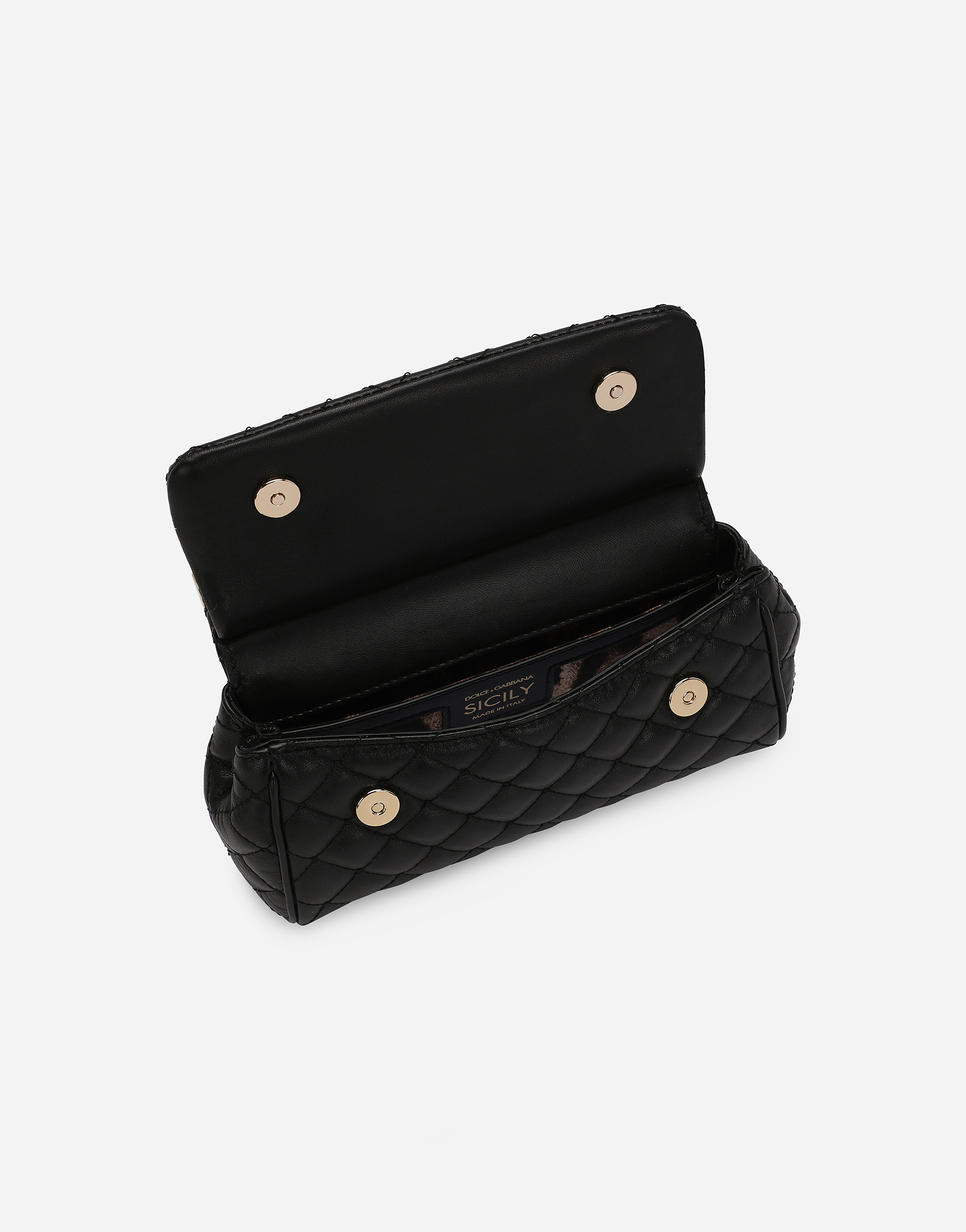 Dolce & Gabbana Small Sicily Handbag In Black