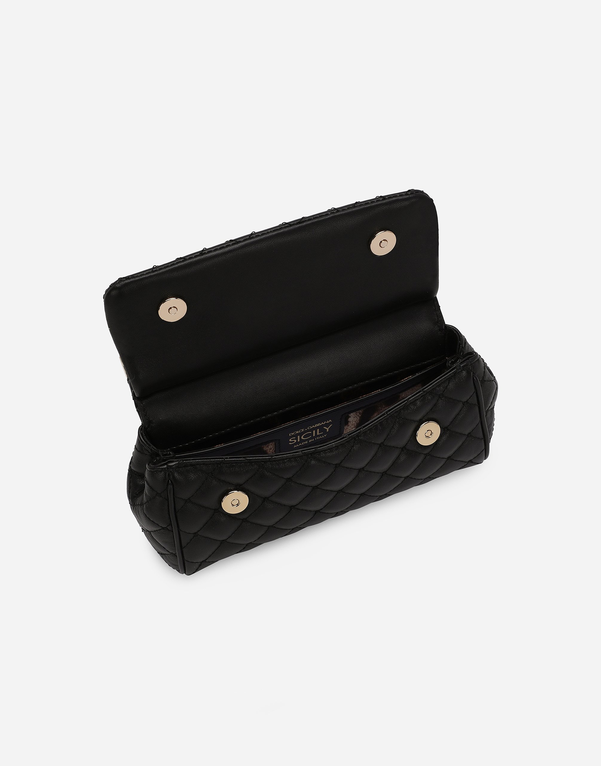 Dolce & Gabbana Small Sicily Handbag In Black