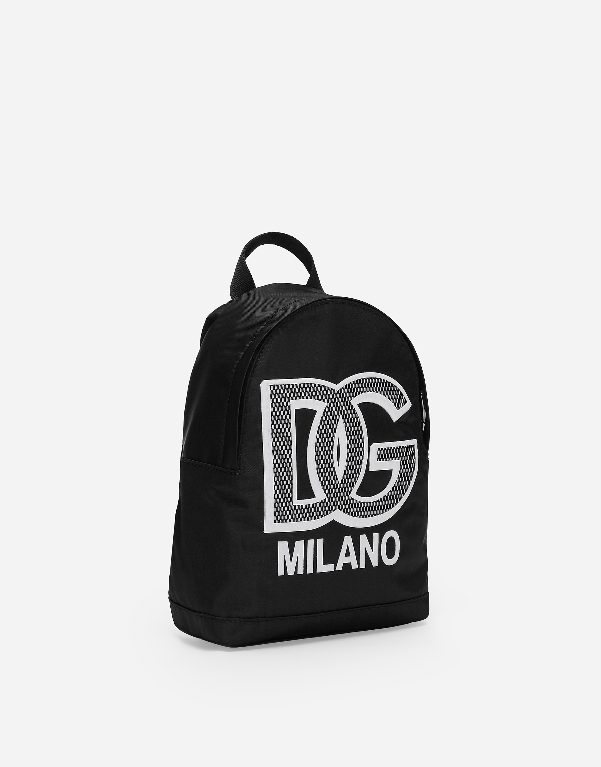 Dolce & Gabbana Logo-patch Gabardine-weave Backpack In Black