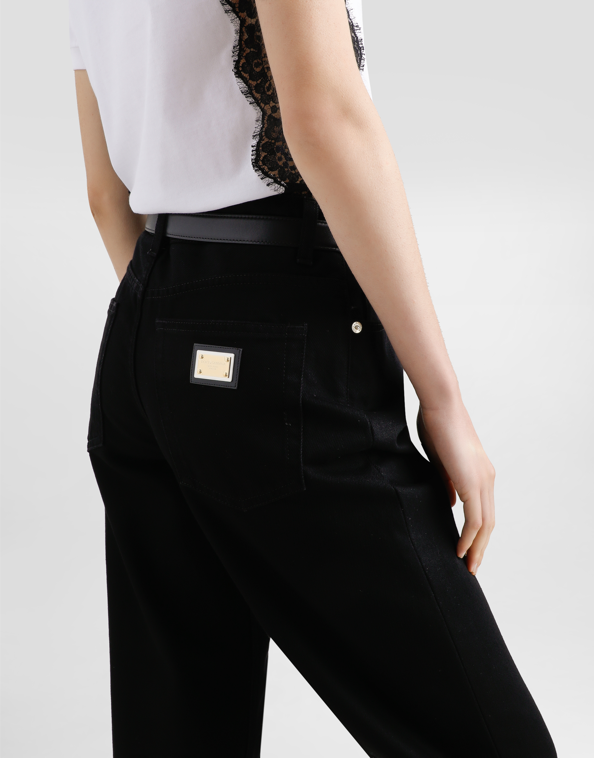 Dolce & Gabbana Loose Denim Jeans With Pressed Pleat In Multicolor