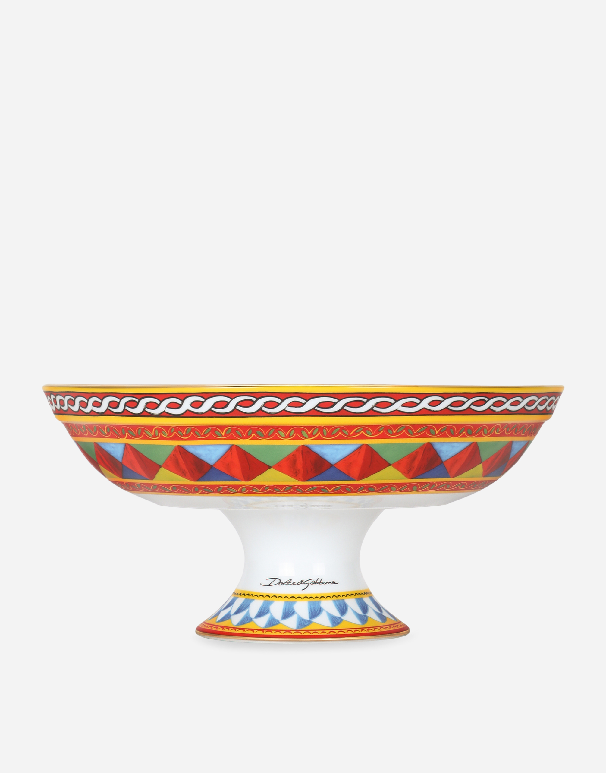 Dolce & Gabbana Porcelain Fruit Bowl In Multi