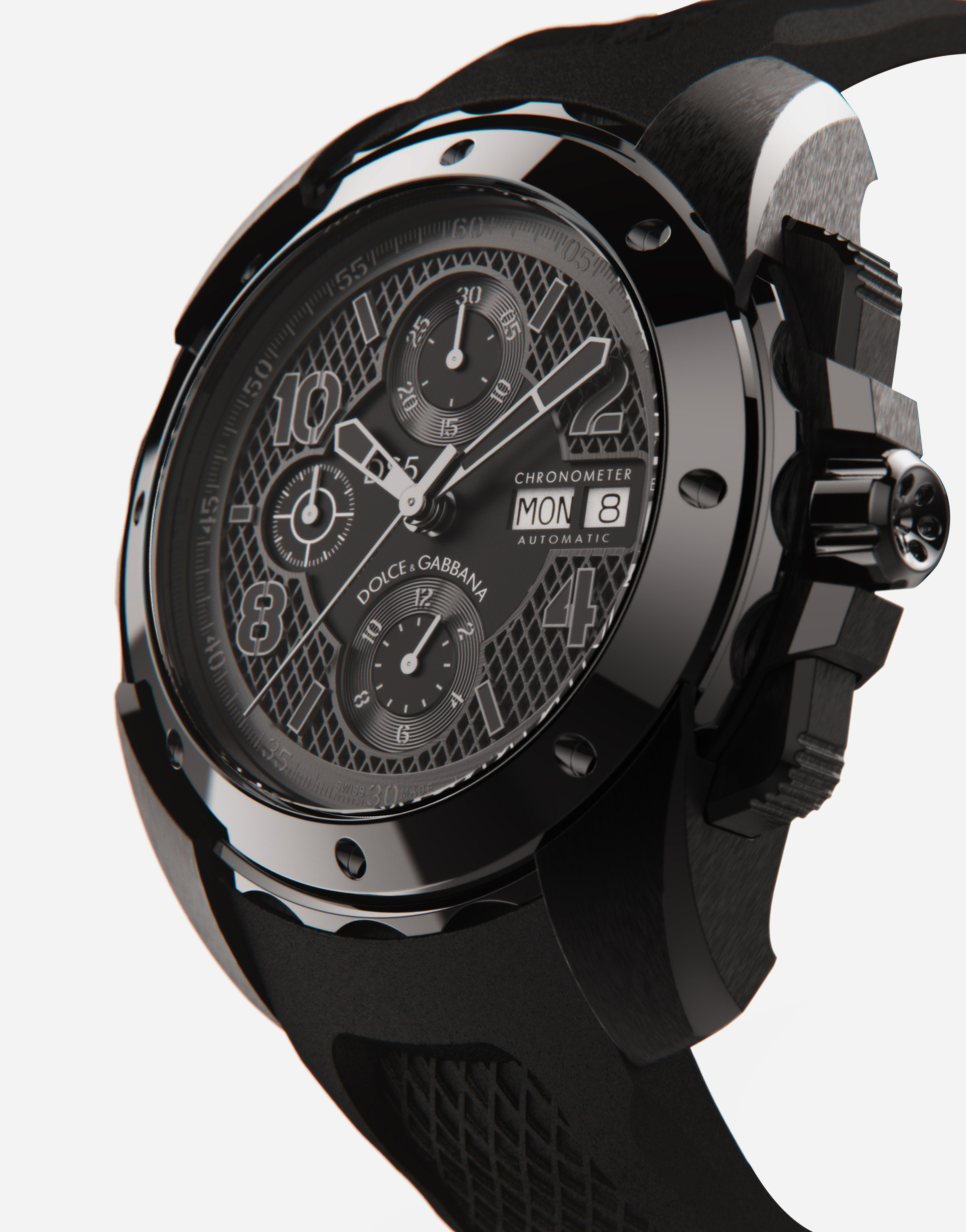 Shop Dolce & Gabbana Ds5 Watch In Steel With Pvd Coating In Black