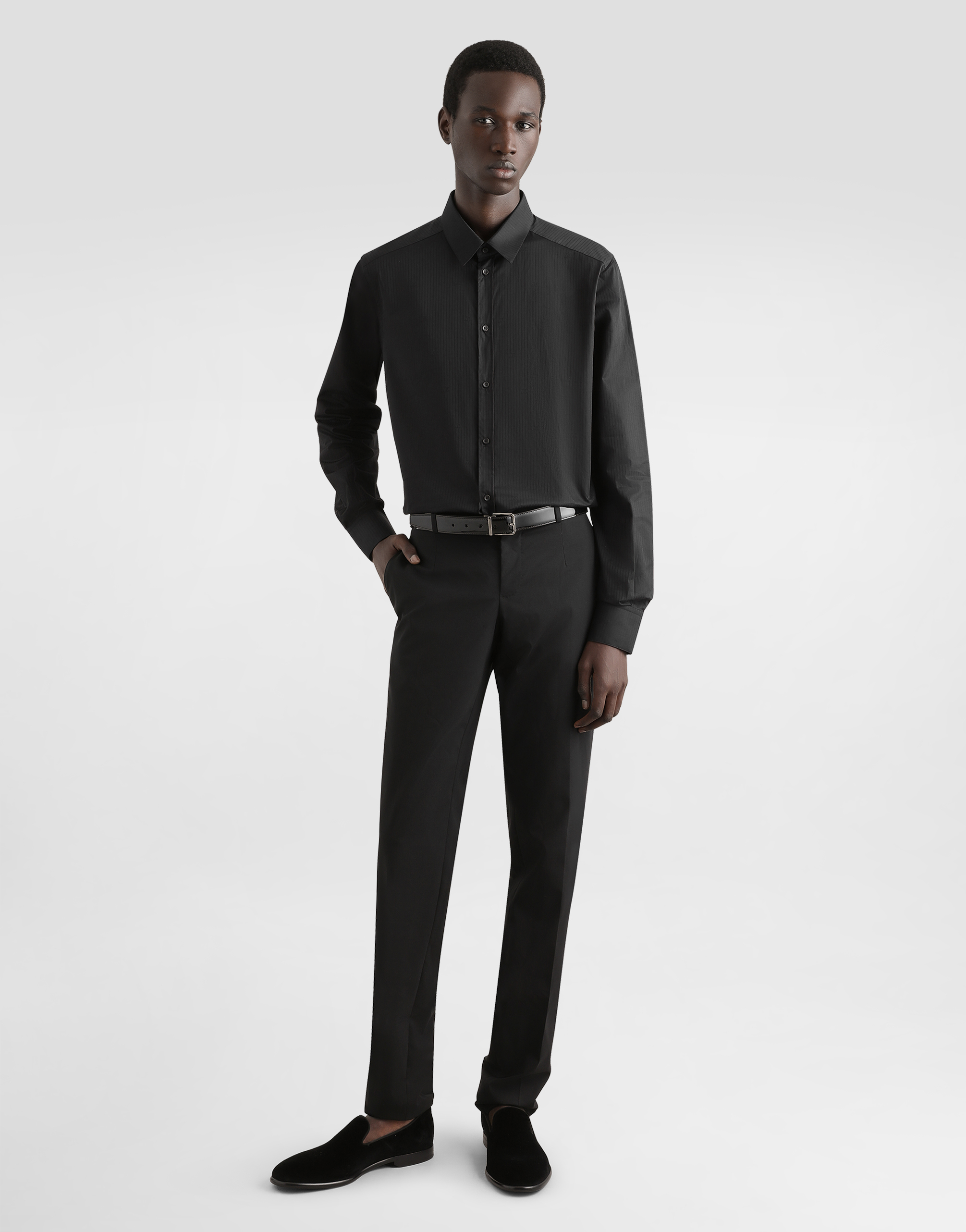 DOLCE & GABBANA STRETCH WOOL TUXEDO PANTS