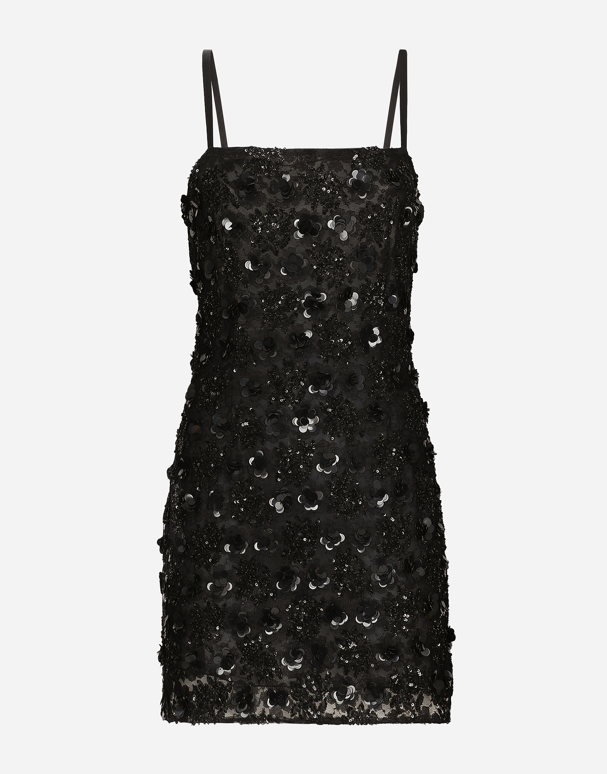 Dolce & Gabbana Short Dress With Sequin Embellishment - Woman Dresses Black