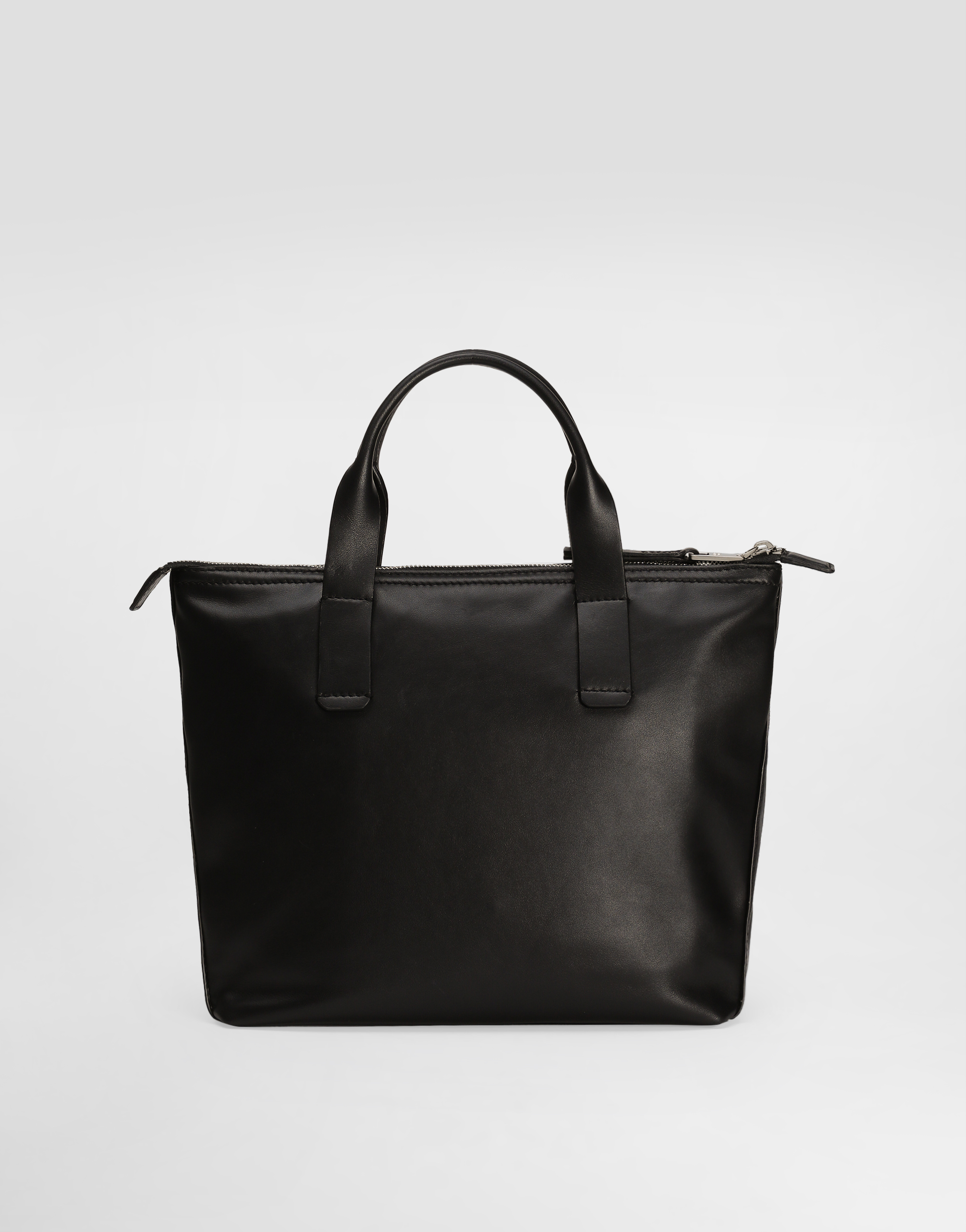 Dolce & Gabbana Small Calfskin Shopper In Black
