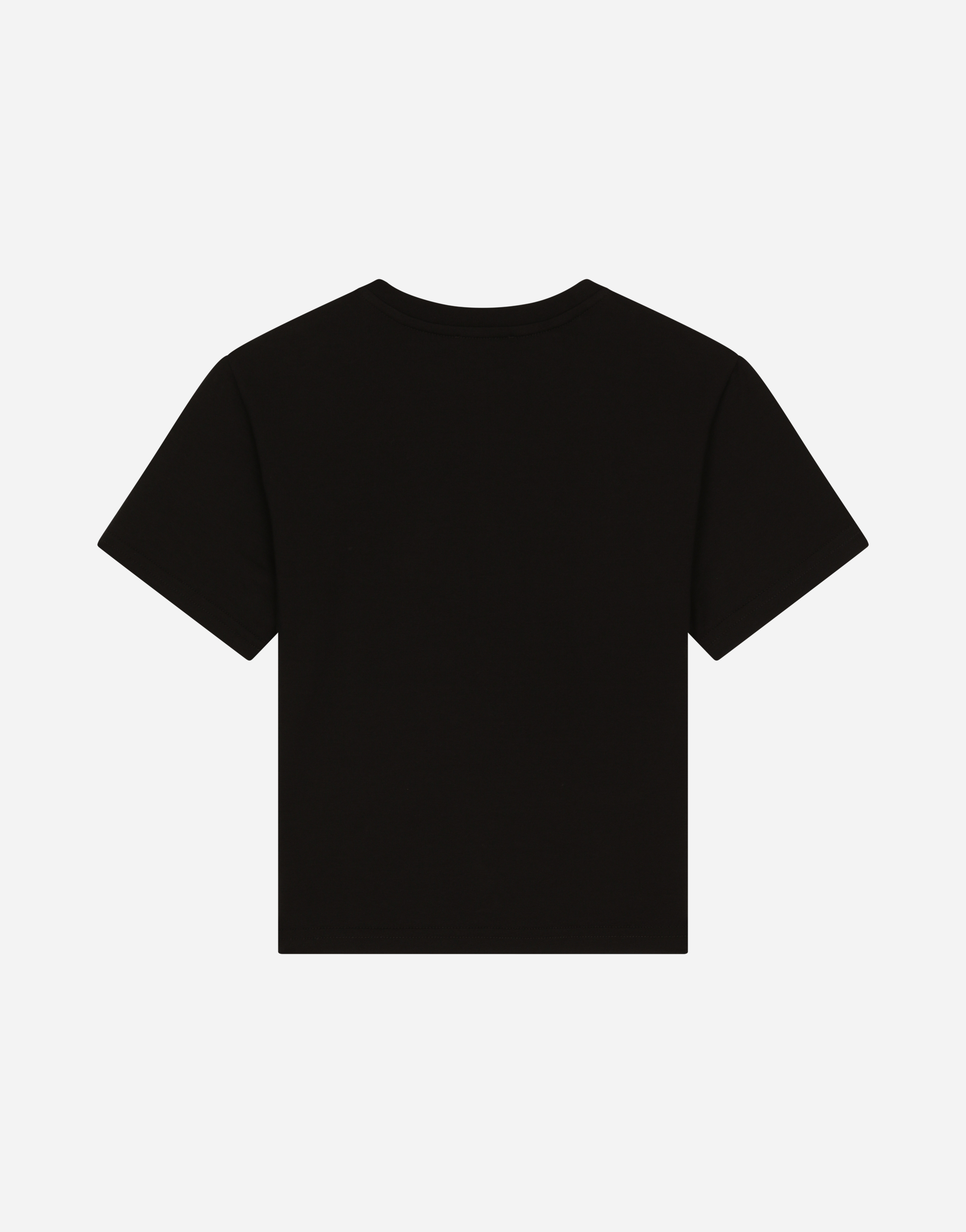 Shop Dolce & Gabbana Jersey T-shirt With Heat-sealed Logo Print In Black