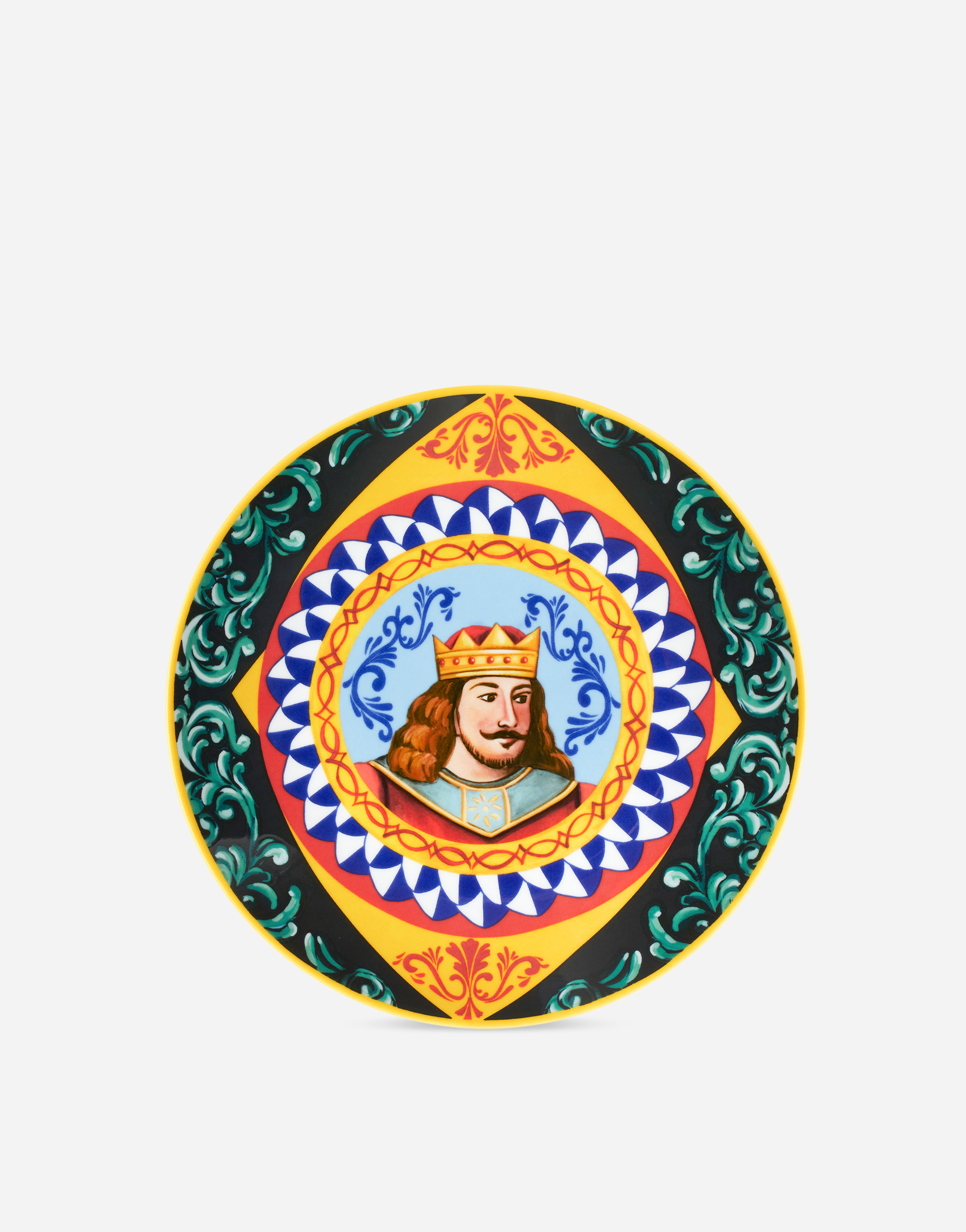 Dolce & Gabbana Set 2 Porcelain Dinner Plates In Multicolor