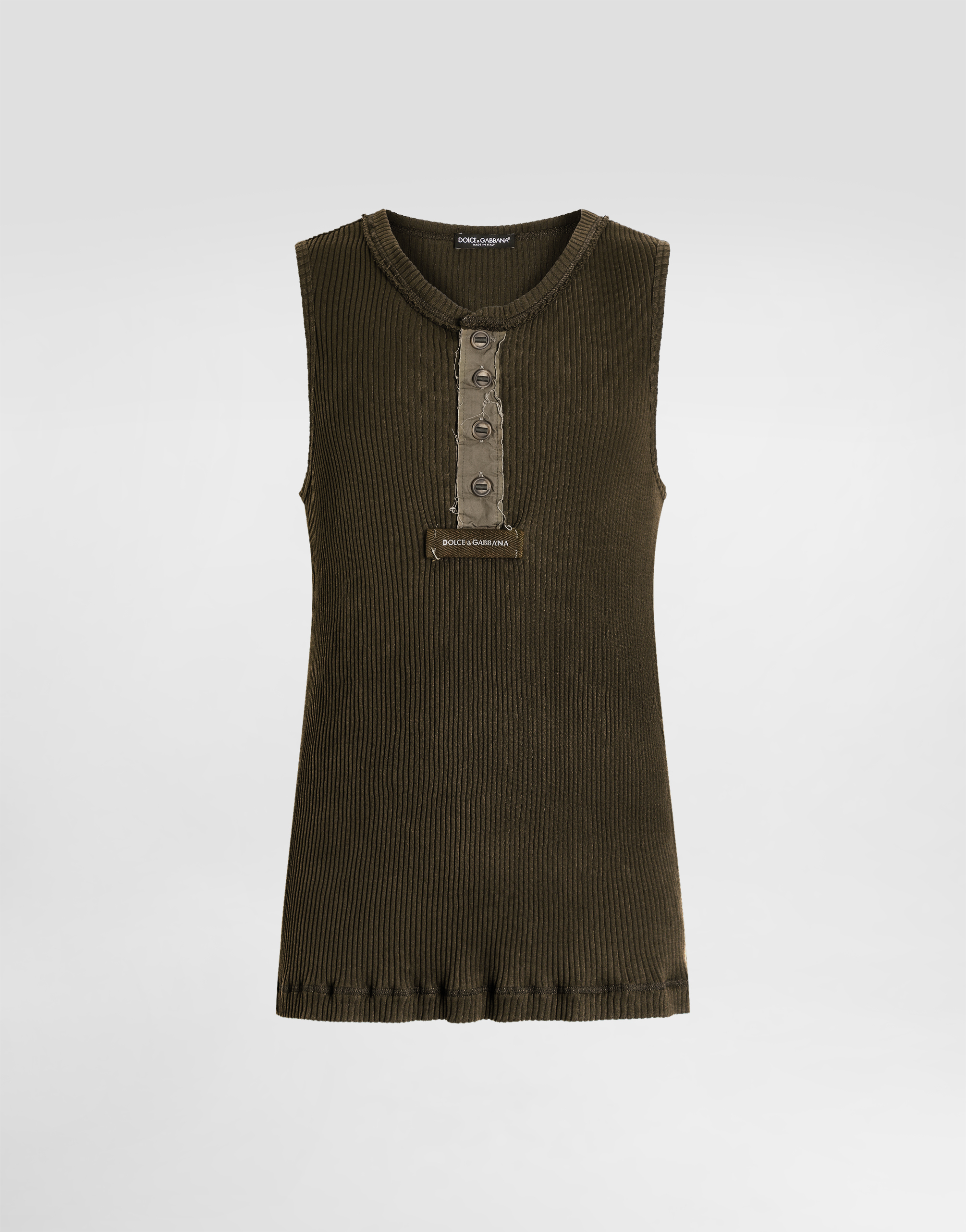 Greyのメンズ リブ コットン タンクトップ | Dolce&Gabbana®