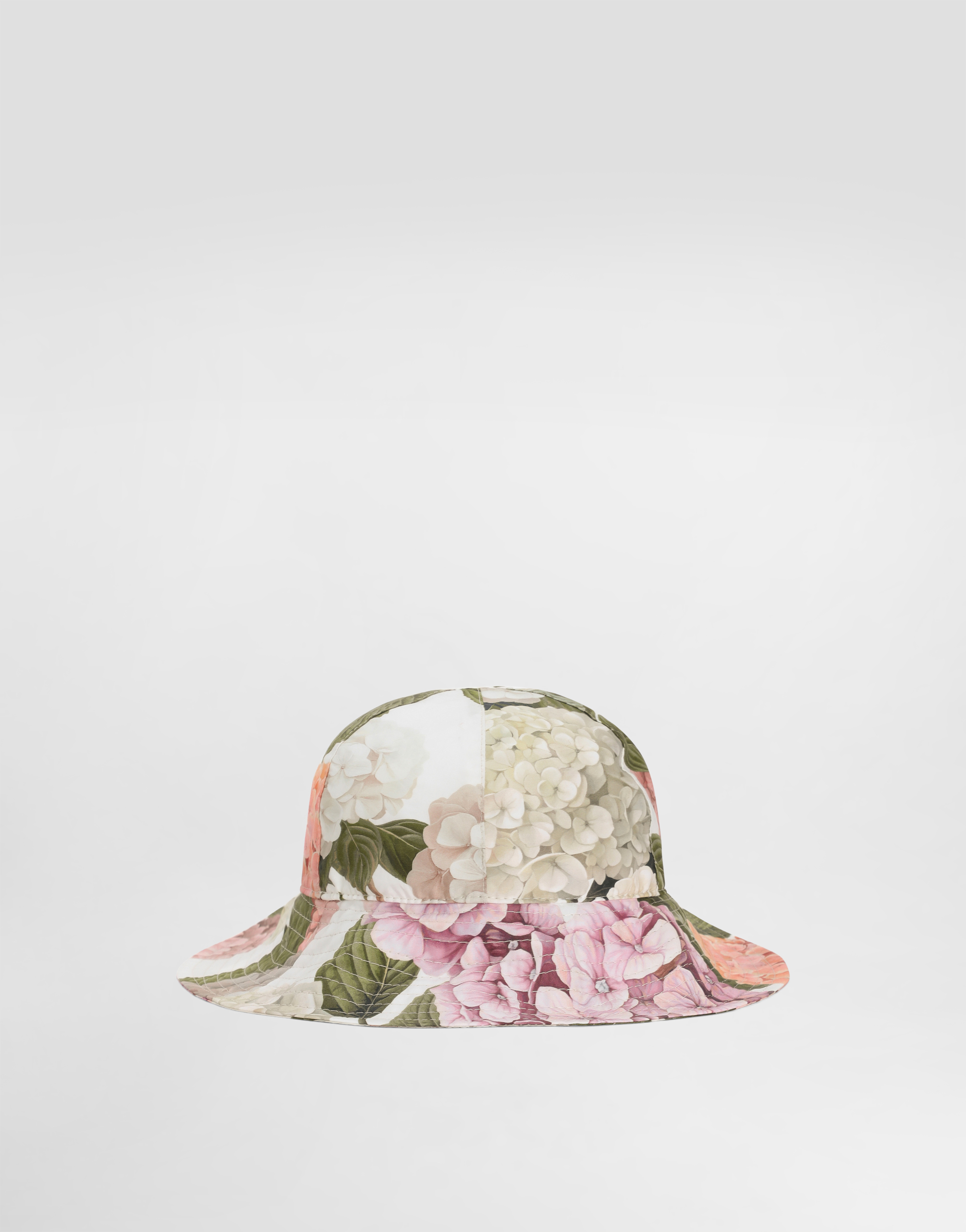 Dolce & Gabbana Hydrangea-print Poplin Hat In Pink